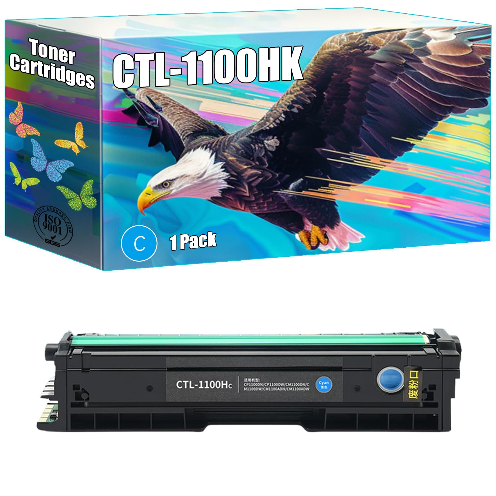 CTL-1100HK Toner Cartridges Compatible for Pantum CP1100 CP1100DW CM1100DN CM1100DW CM1100ADN CM1100ADW Printers, High Yield 3000 Pages, Bright Colors Clear Printing (1 Pack Cyan)