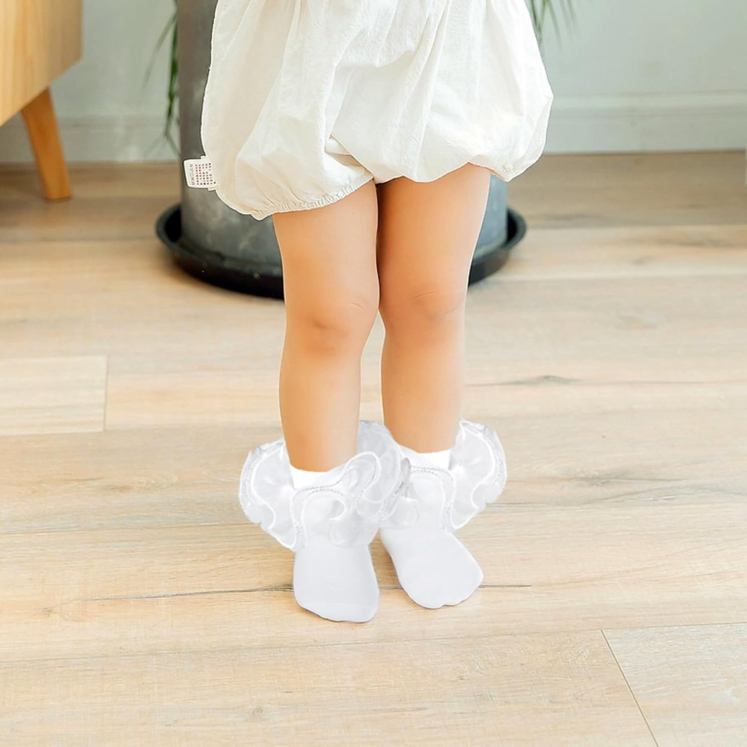 Toddler Girl Ruffle Socks with Big Four-Layer Fluffy Lace Frilly Turn Cuff Dress Baby Girls fancy Pageant - Image 3