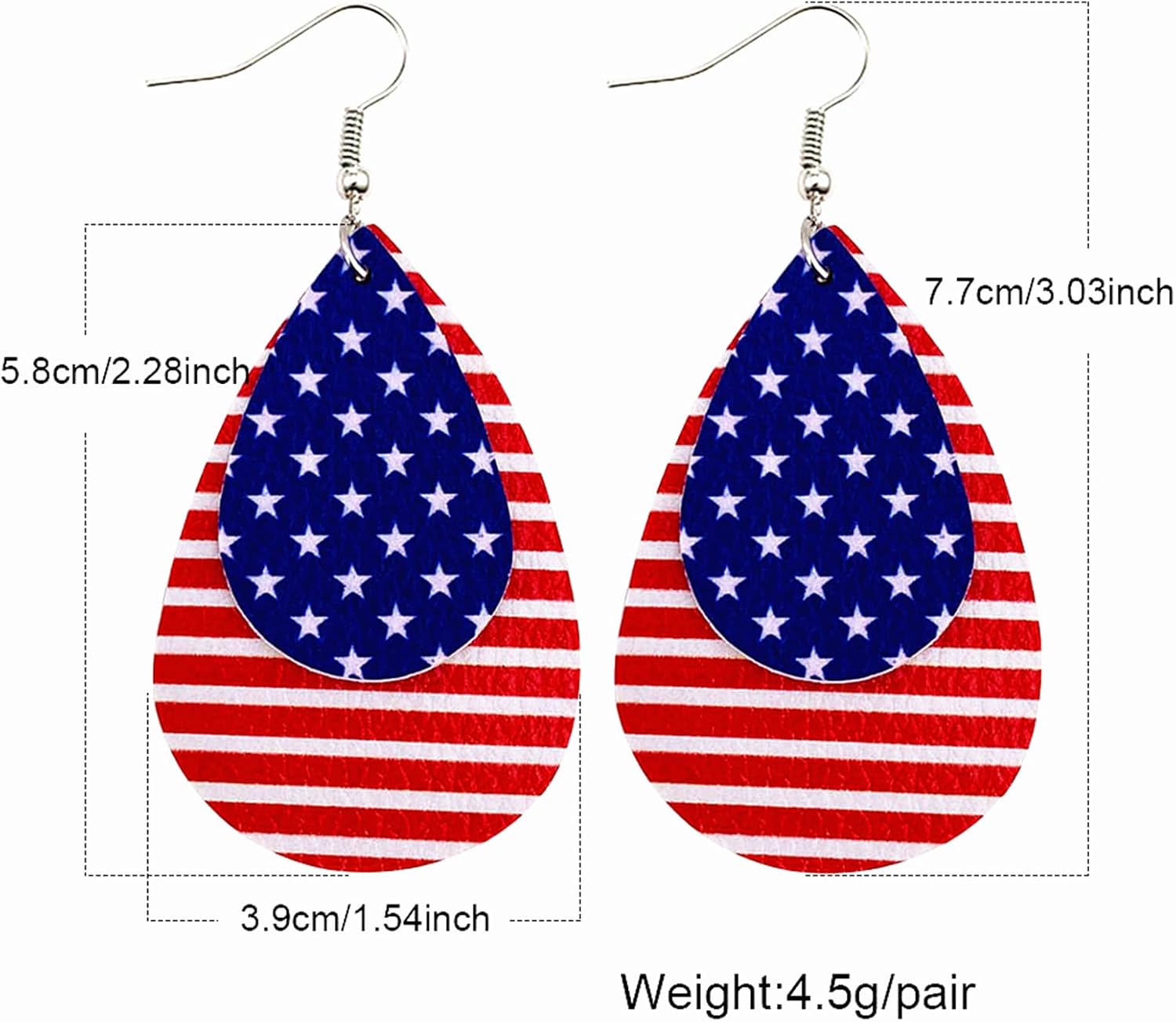 JOYFISCO American Flag Earrings 4th of July Earrings for Women Patriotic Earrings Independence Day Drop Dangle Earrings Jewelry Gifts - Image 2