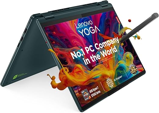 Lenovo Yoga 6 AMD Ryzen 7 5700U 13.3″(33.78cm) FHD+ IPS 2in1 (16GB/512GB SSD/Win 11/Office 2021/Backlit KB/Fingerprint/Digital Pen/3Yr…
