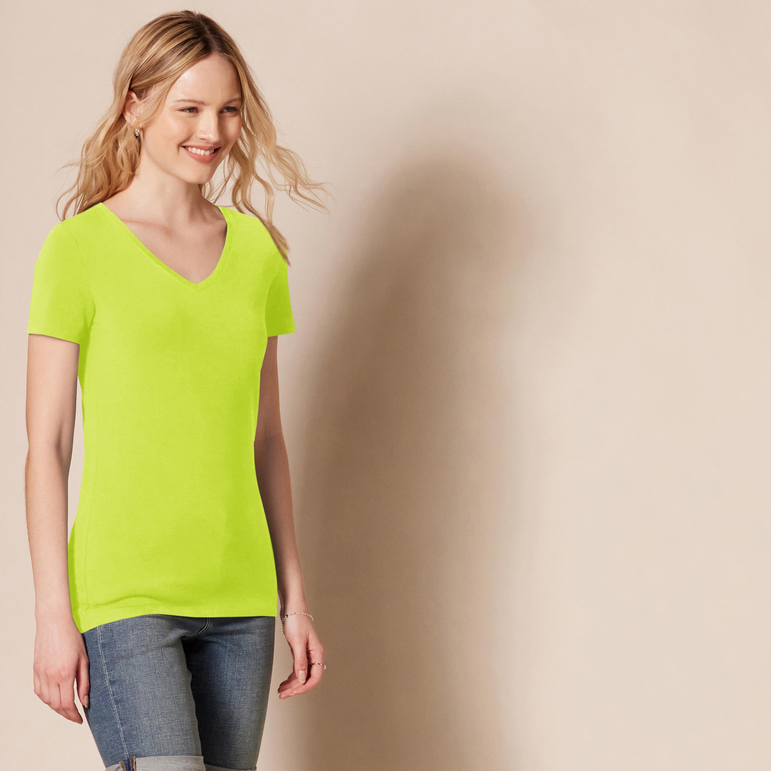 Amazon Essentials Women's Regular-Fit Short-Sleeve T-Shirt (Crewneck and V-Neck Options), Multipacks — view 9