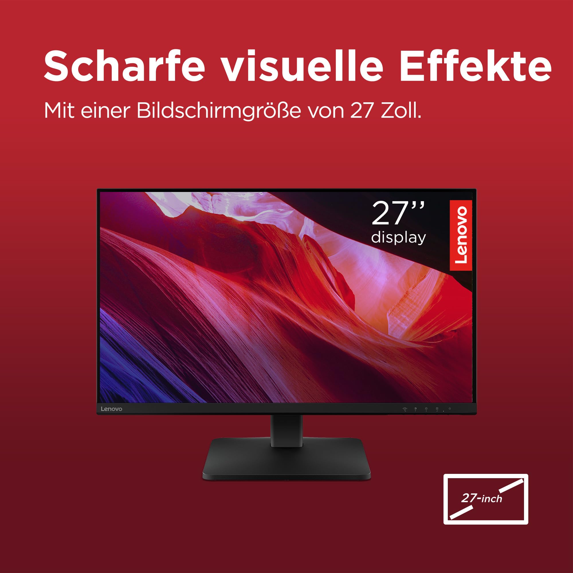 Lenovo L27qe 27" QHD WLED Monitor 2560x1440 100 Hz IPS HDMI DisplayPort TÜV Eye Comfort
