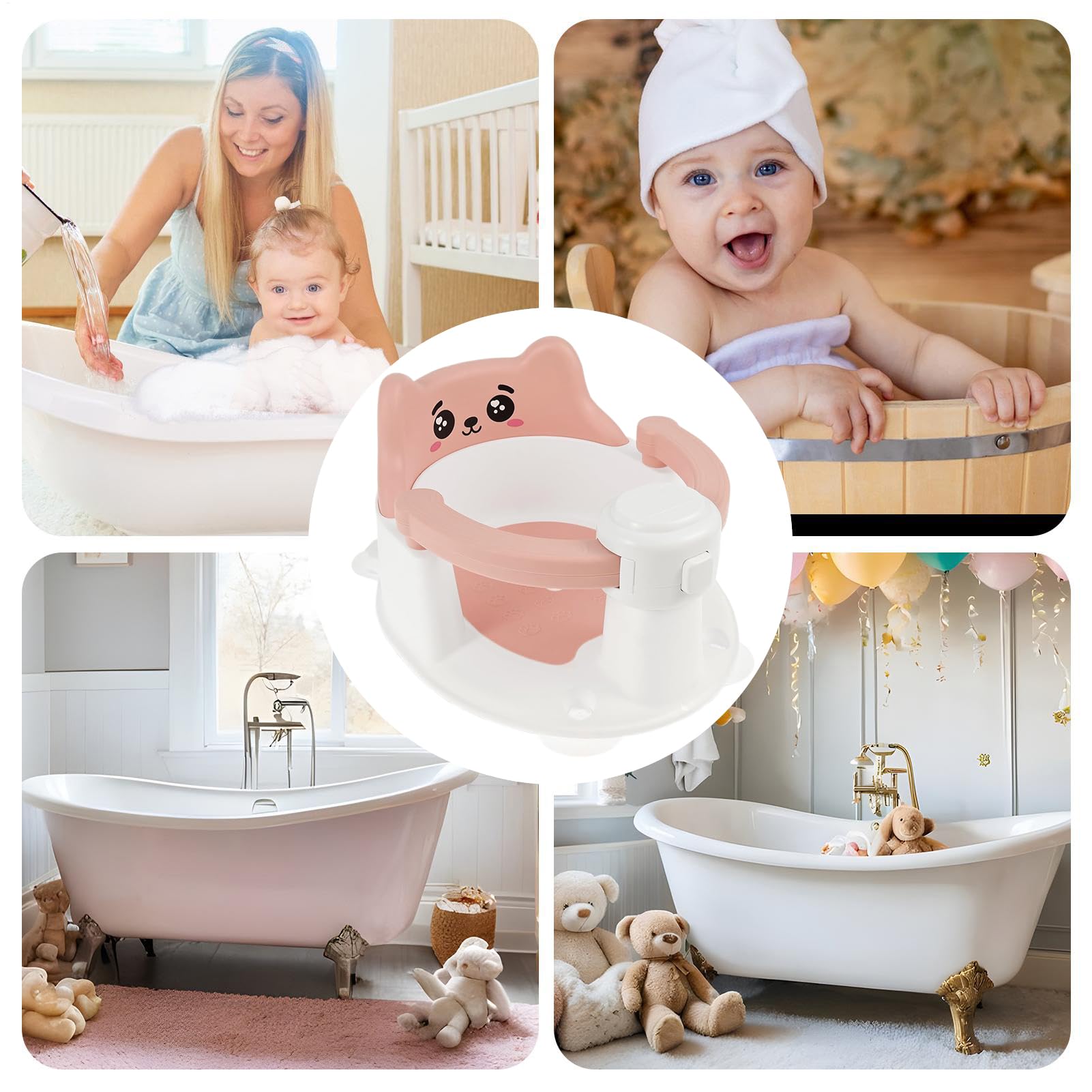 Asiento Baño Infantil Ventosas Imprescindibles 6-24 Meses Bebés