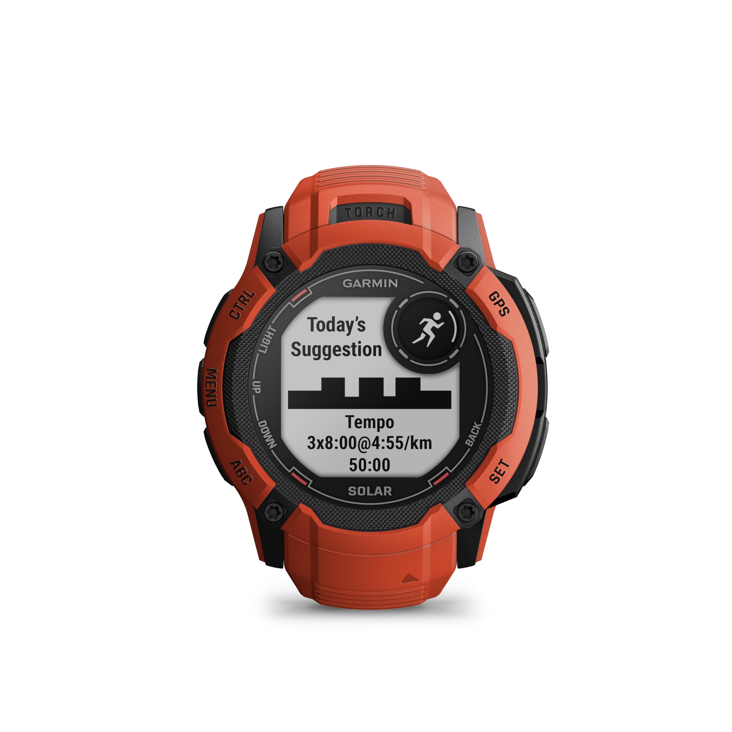 Garmin Instinct 2X, Solar - Montre GPS Robuste et connectée – Flame Red – Boîtier 50 mm (Reconditionné)