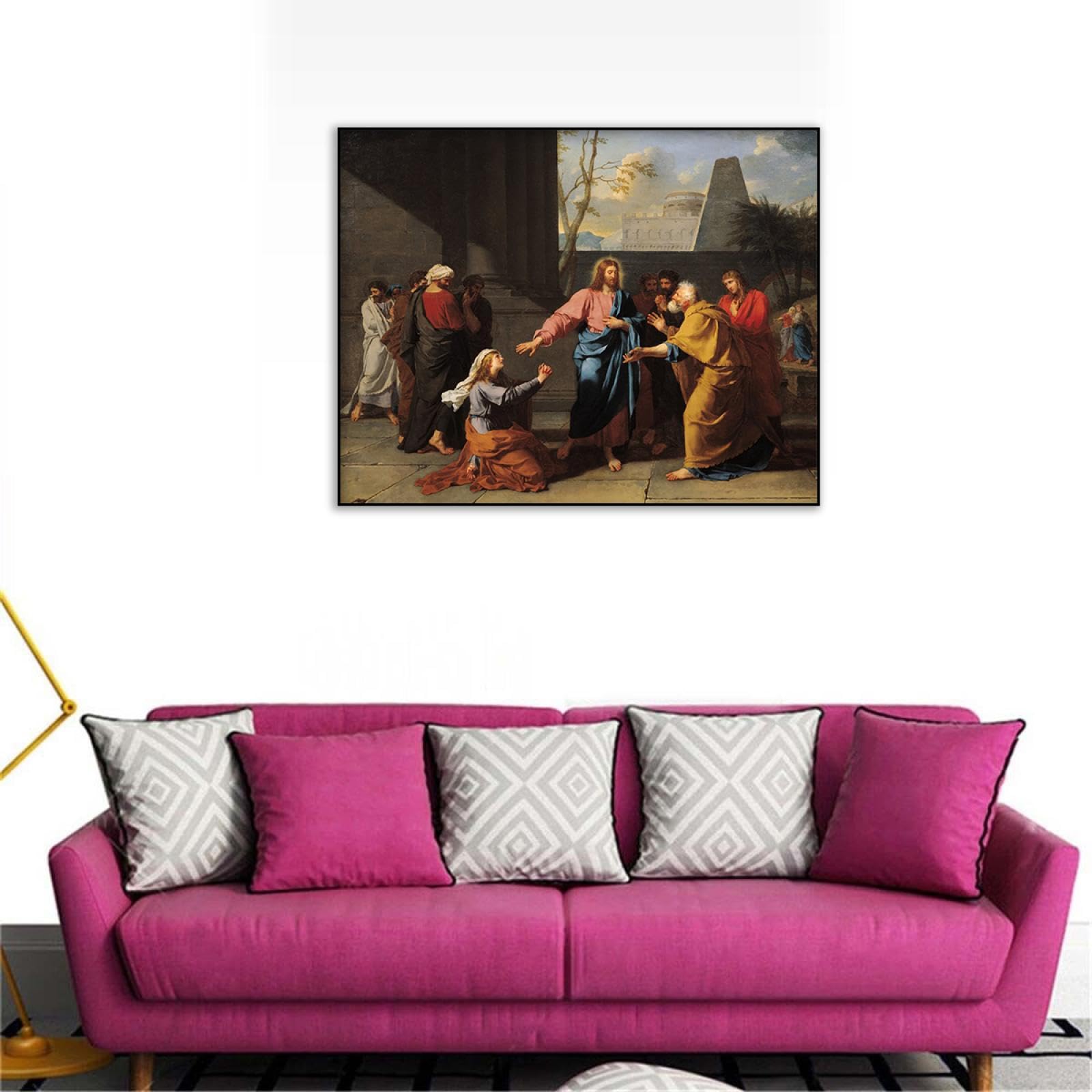 La Casa Che Guarisce Quadro Su Tela XXL - Gesù Guarisce La Donna,  Decorazione Boho Chic Per La Casa è Così Che Guarisci, image size:1600x1600