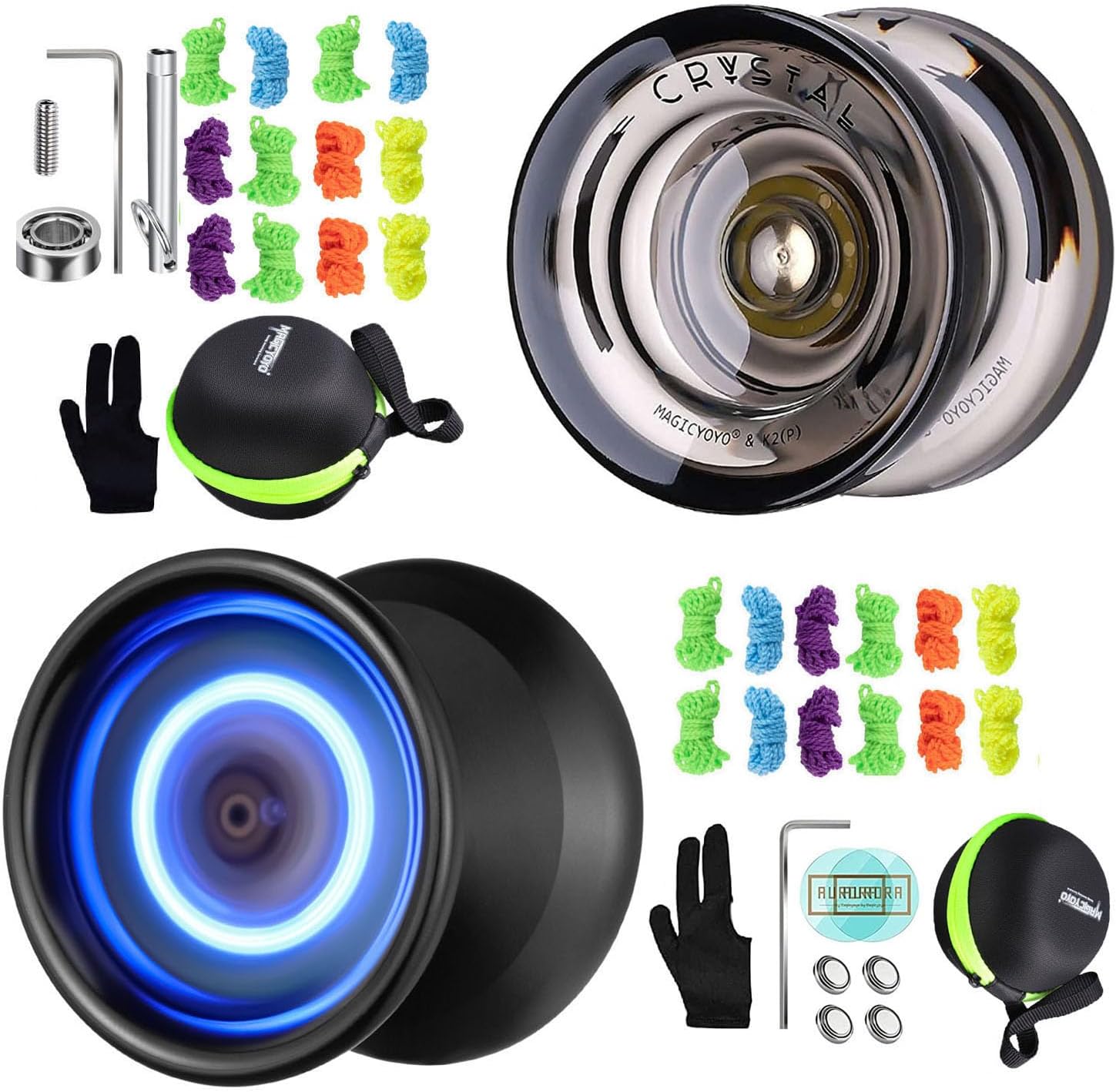 Pack of 2 Yoyos MAGICYOYO K2 Crystal Black Dual Purpose