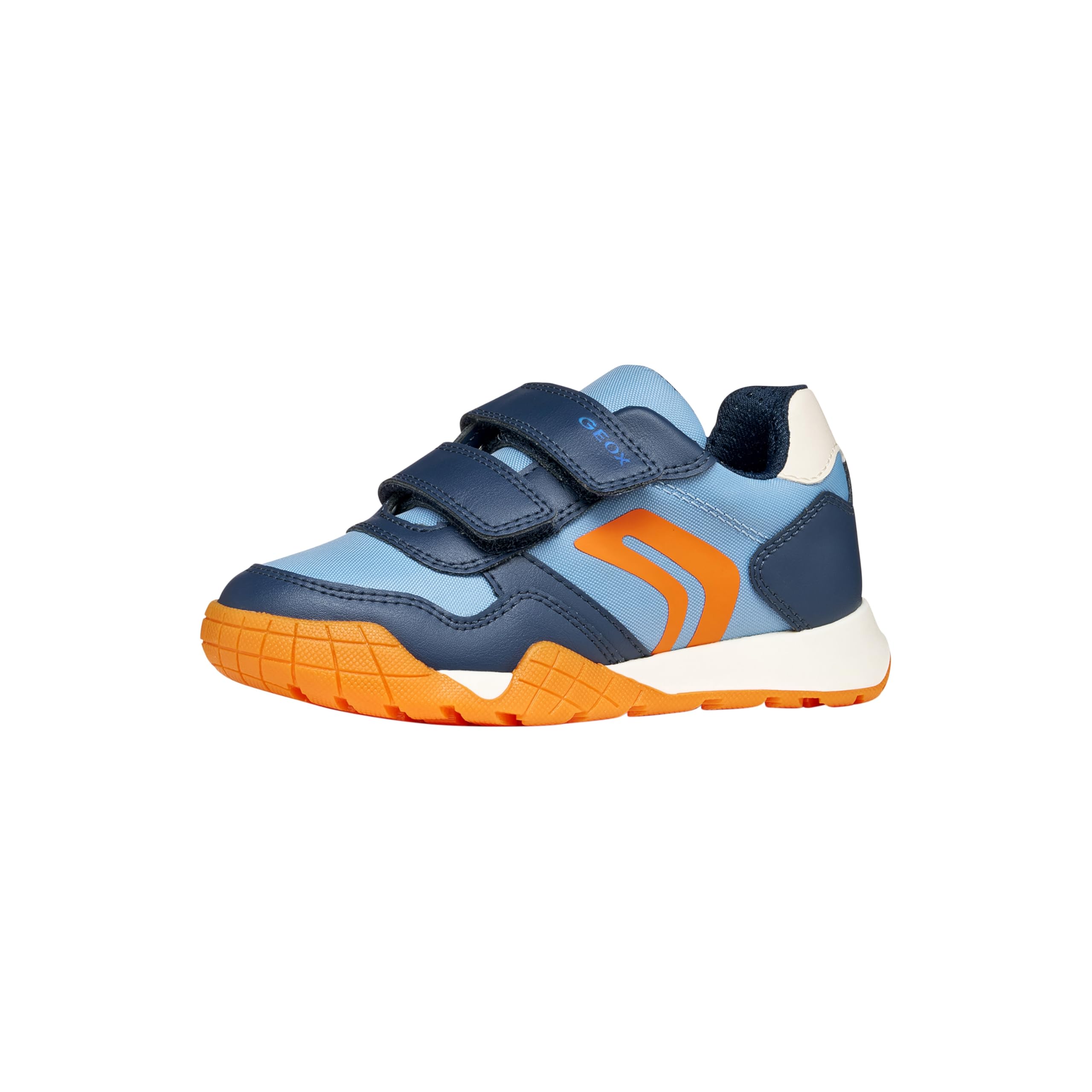 Geox Rann-E Breathable Trainers With Touch 'N' Close Fastening Blue/Grey Size 29 (11) Kids
