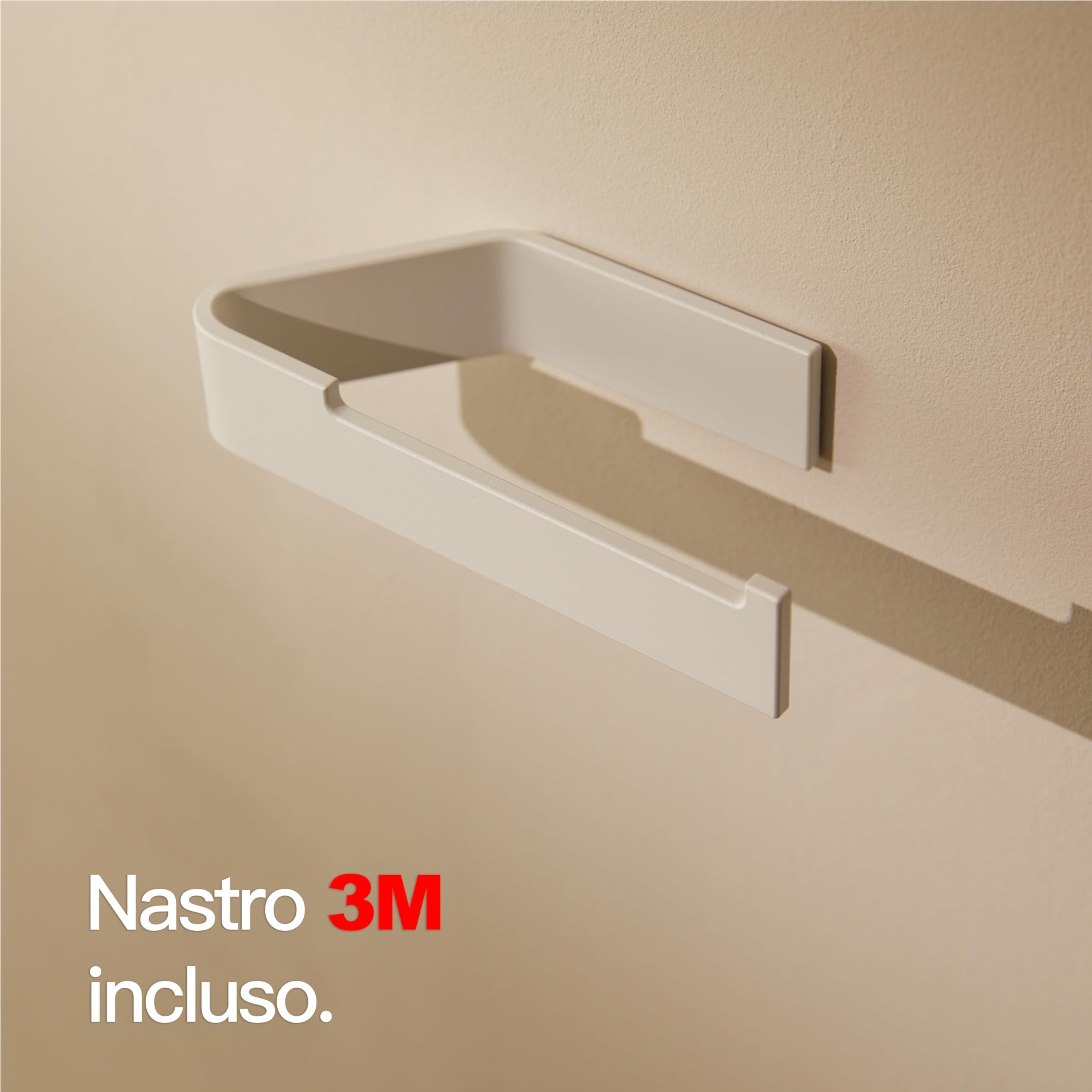 Designfabrik Hamburg Portarrollos de Papel Higiénico Adhesivo I Moderno Soporte para Rollo de Papel Higiénico I Accesorios de Baño sin Taladro I Diseño Moderno Blanco Mate