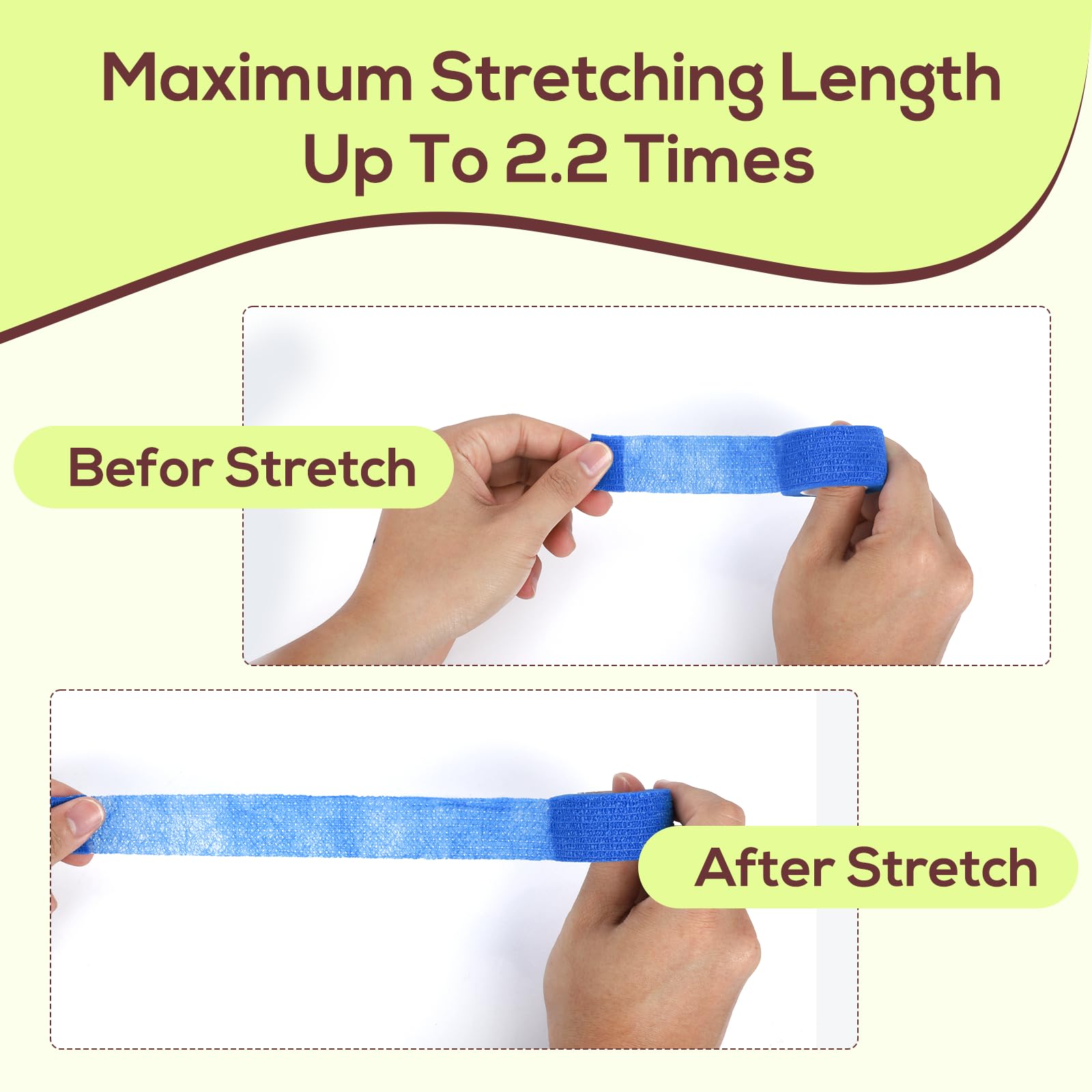 Cozary Bende Elastiche Autoadesive per Animali 2.5 cm x 4.5 m Ipoallergeniche Impermeabili Traspiranti