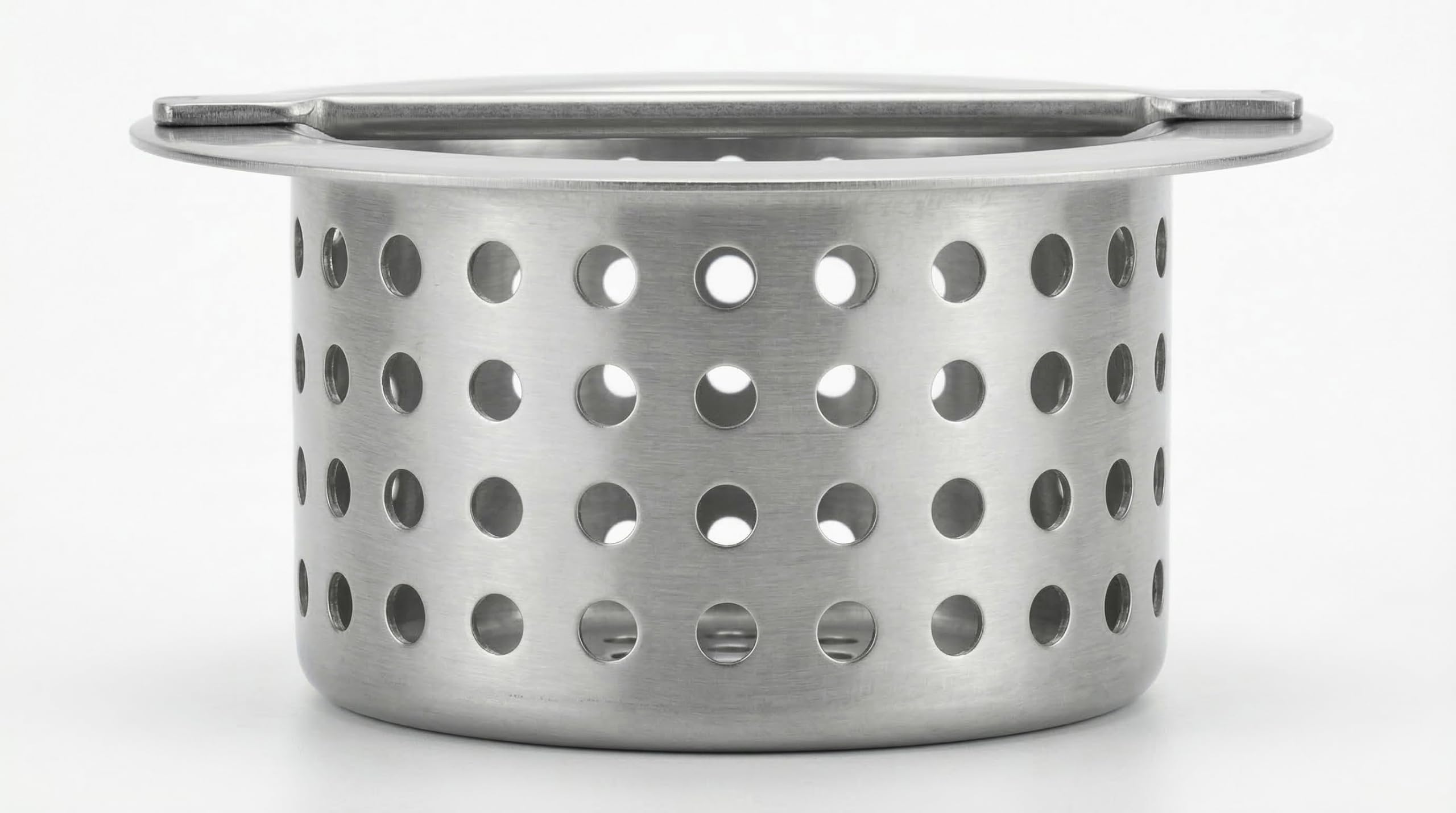 Canasta de drenaje de acero inoxidable de 5 pulgadas con asa, colador de desechos de drenaje de piso comercial para desagües de cocina de restaurante, inserto de filtro de drenaje extraíble