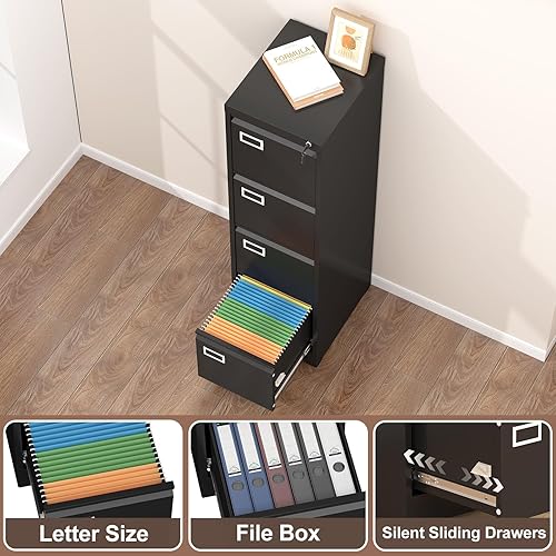 Miniatura 25 de LUCYPAL Archivador de 2 cajones con cerradura, archivadores verticales de metal para oficina en casa, gabinete de almacenamiento debajo