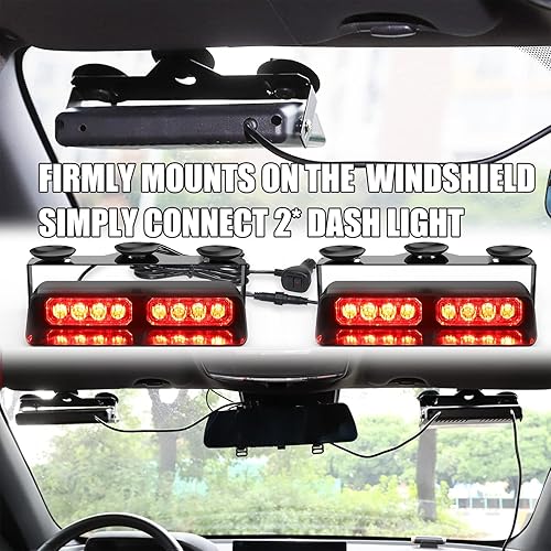 Miniatura 3 de WINECO Luces estroboscópicas de emergencia 2 en 1, luces intermitentes de seguridad de advertencia, parabrisas interior con ventosas para