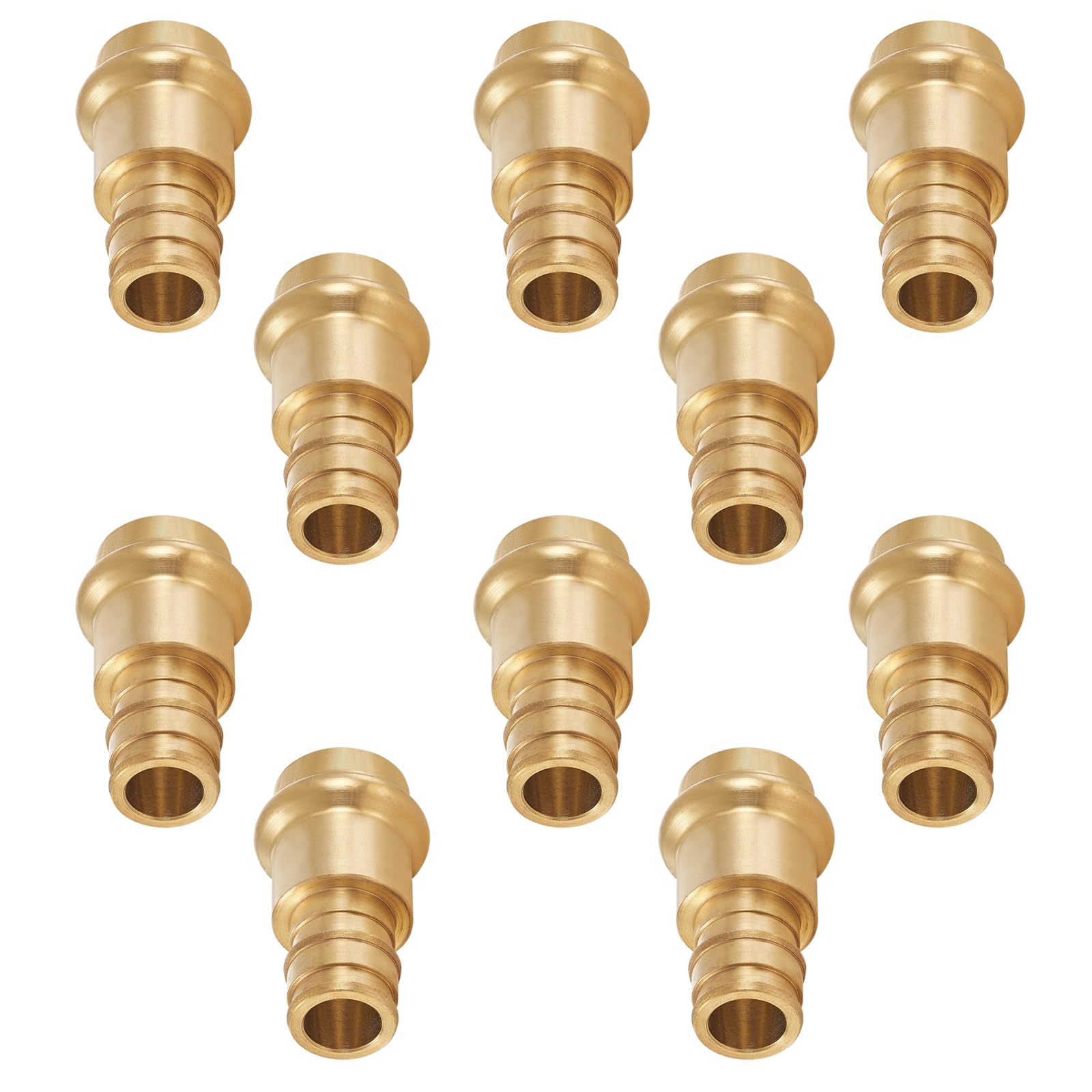 Conectores de expansión de cobre PEX A de 1 pulgada, acoplamiento de expansión PEX-A de 1" x 1" para conexión de tuberías de cobre y PEX (paquete de 10, material de latón LF) (PEX1960192-10Pack)