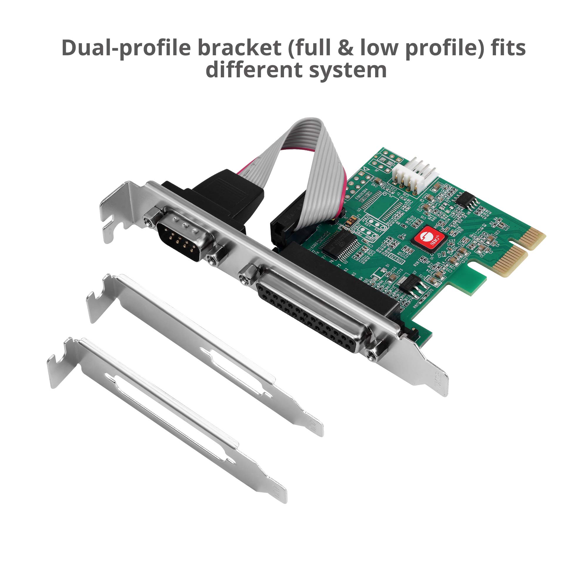 SIIG Single Serial Port/RS-232 and Single Parallel Port PCIe Card