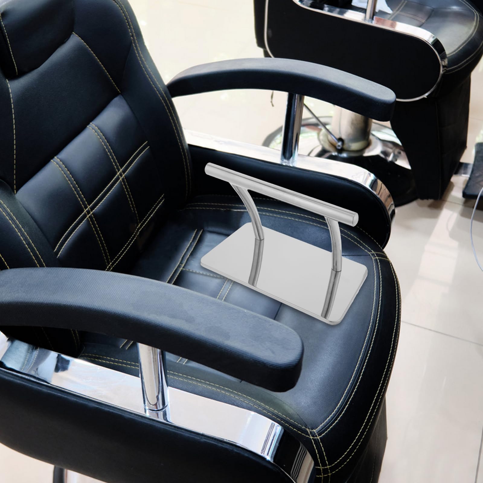 Poggiapiedi Supporto Stabile e Durata Eccezionale in Metallo per Sedia Parrucchiere Argento Accessorio per Poltrona da Salone e Beauty Spa