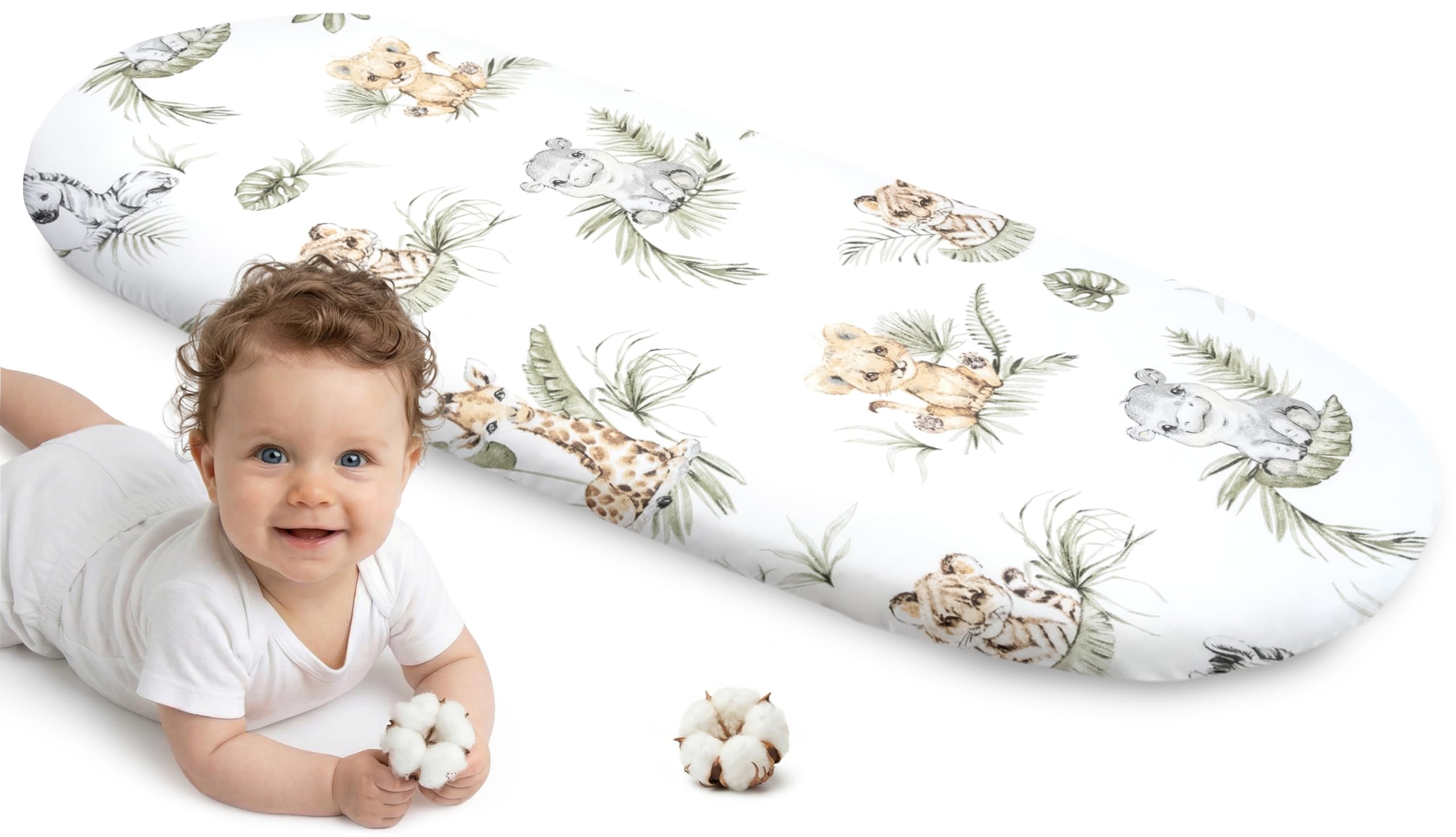 Medi Partners Fitted Sheet Pram 86 x 40 cm 100% Cotton Mattress Protector Baby — image 1