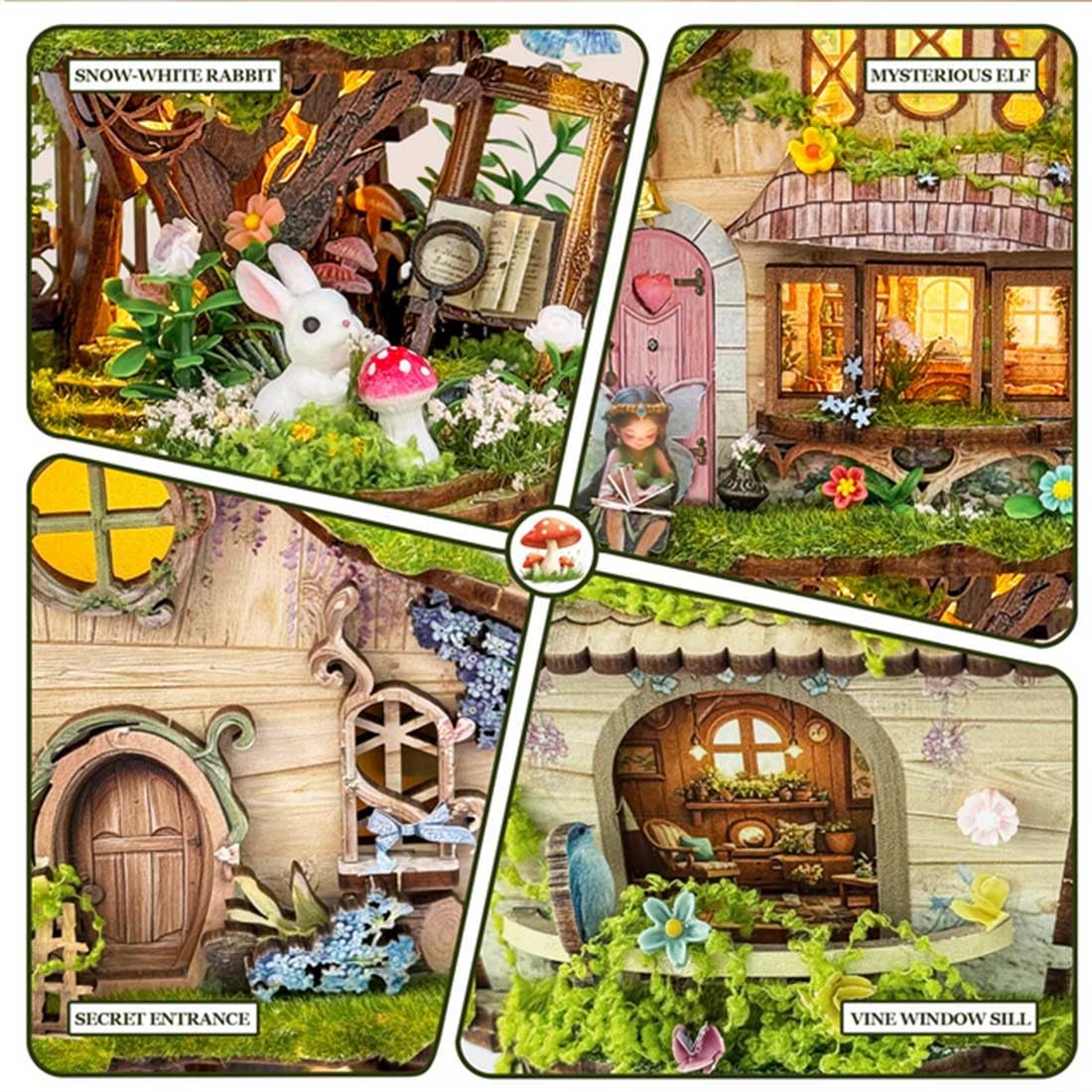 Drewniane puzzle 3D dla dorosłych do budowania, podświetlany domek na drzewie, drewniany książeczka, miniaturowy dom, DIY, zestaw modeli montażowych, kreatywna dekoracja domu i biura, prezent (137+