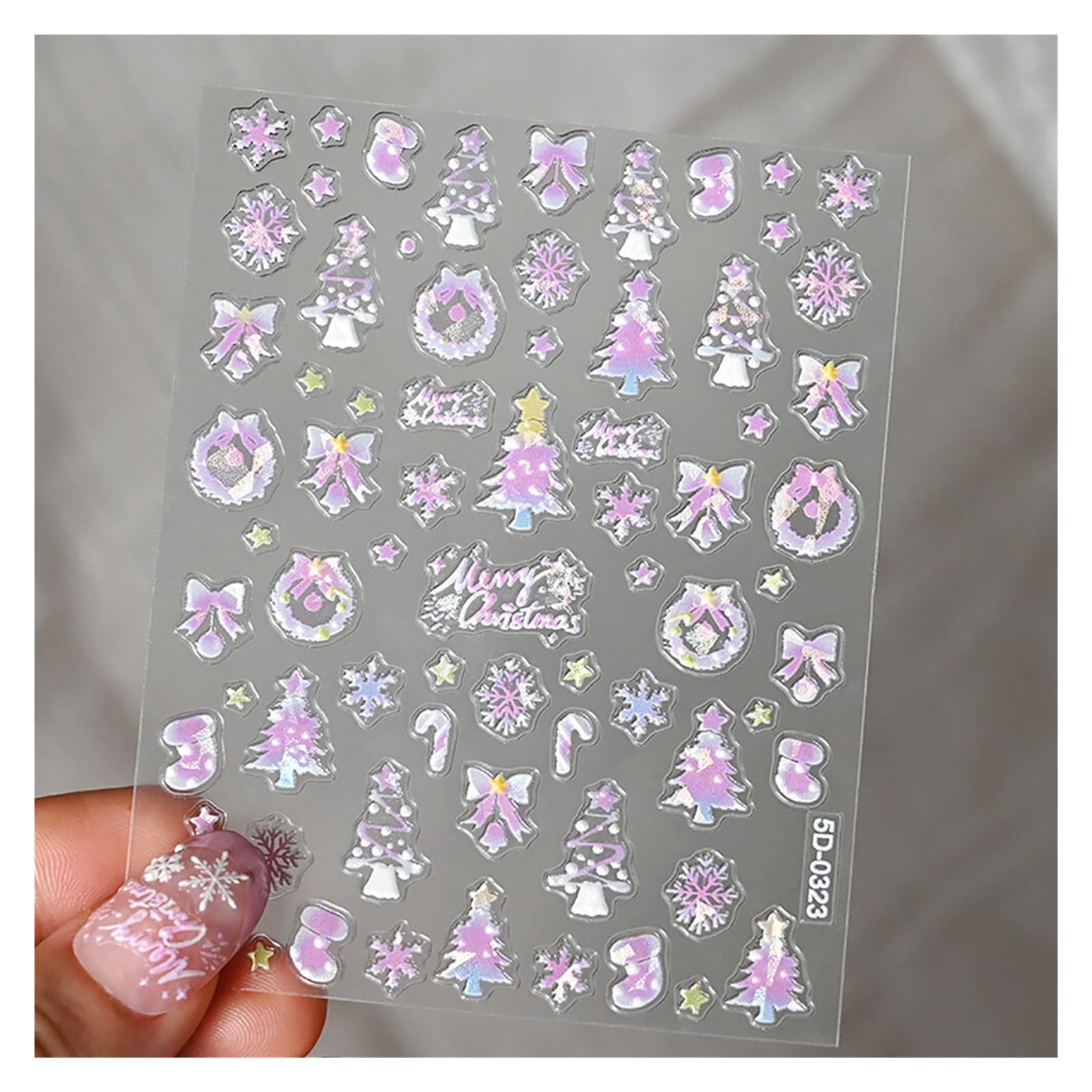 10pcs Pink Purple Aurora Shell Butterfly Nail Stickers Shiny 3D Butterflies Decals 8 * 10cm Adhesive(Pink)