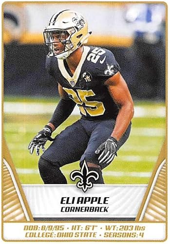 2019 NFL Football Panini Album Sticker #461 Eli Apple New Orleans Saints (2 inches Wide X 2 1/4 Inch Tall Individual Album Sticker)
