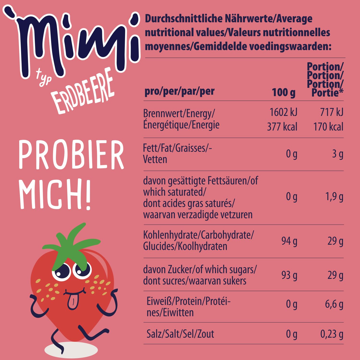 Mimi Milk Mix Fresa Bebida Polvo 12 x 400 g - Pack de Almacenamiento - Polvo de bebida soluble en leche con sabor a fresa - Soluble en frío y caliente - Ideal para ocio, oficina, familia grande