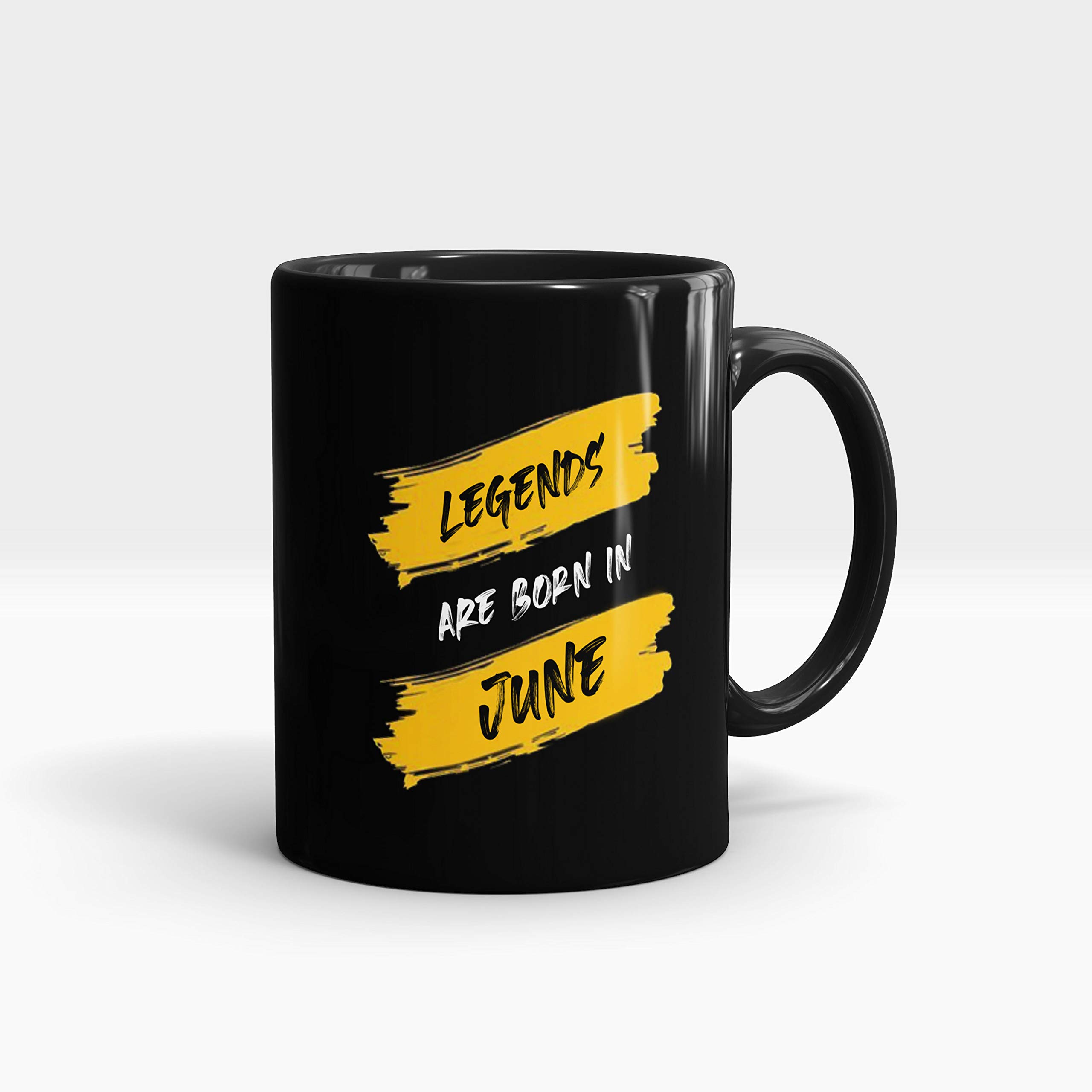 Gift Arcadia Ceramic Legends are Born Coffee Mug - 1 Piece, Black, 330ml (June)