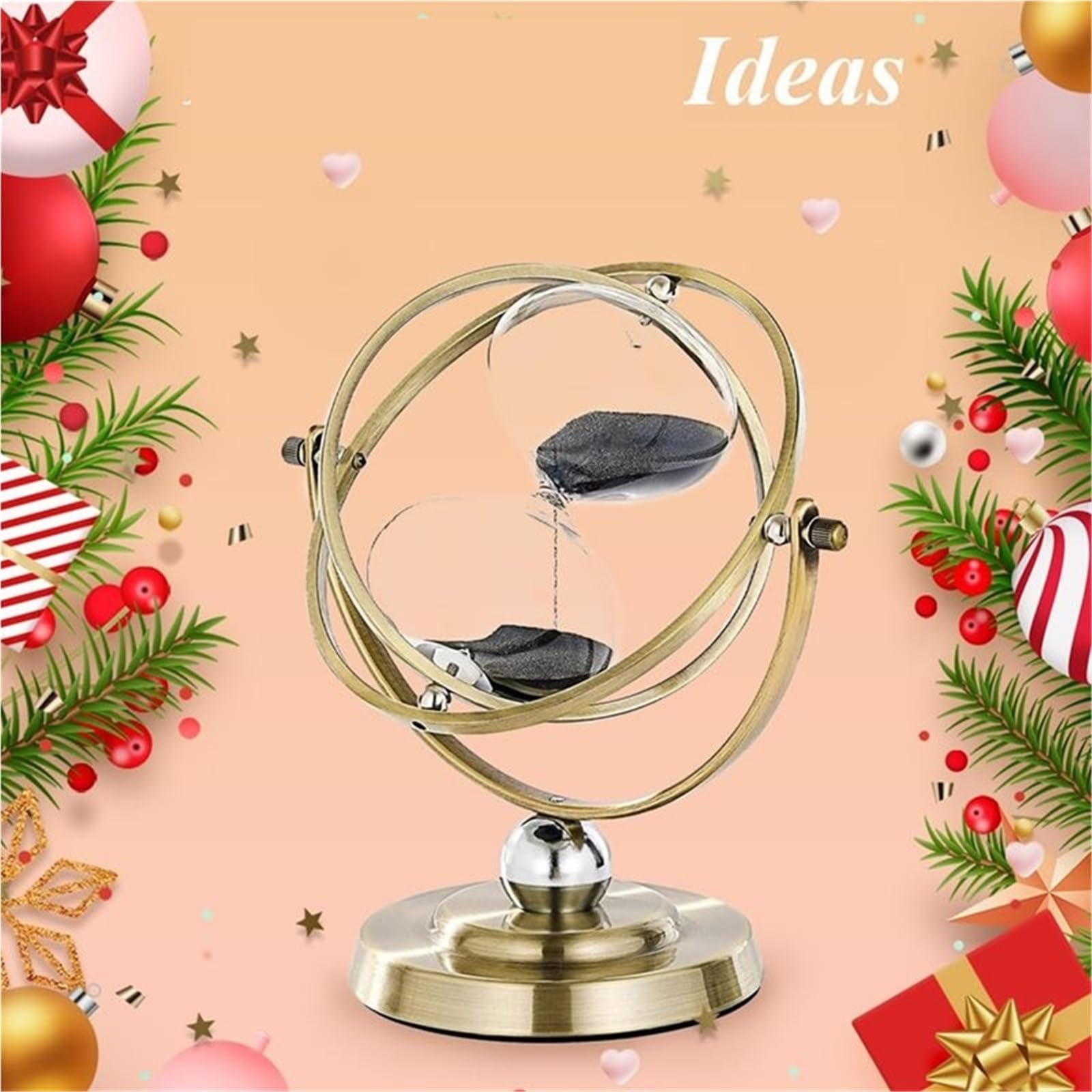 Reloj de Arena Grande Metal, 60 Minutos, rotación 720 Grados, Ideal for escritorios Oficina y hogar para Cocina, Estudio