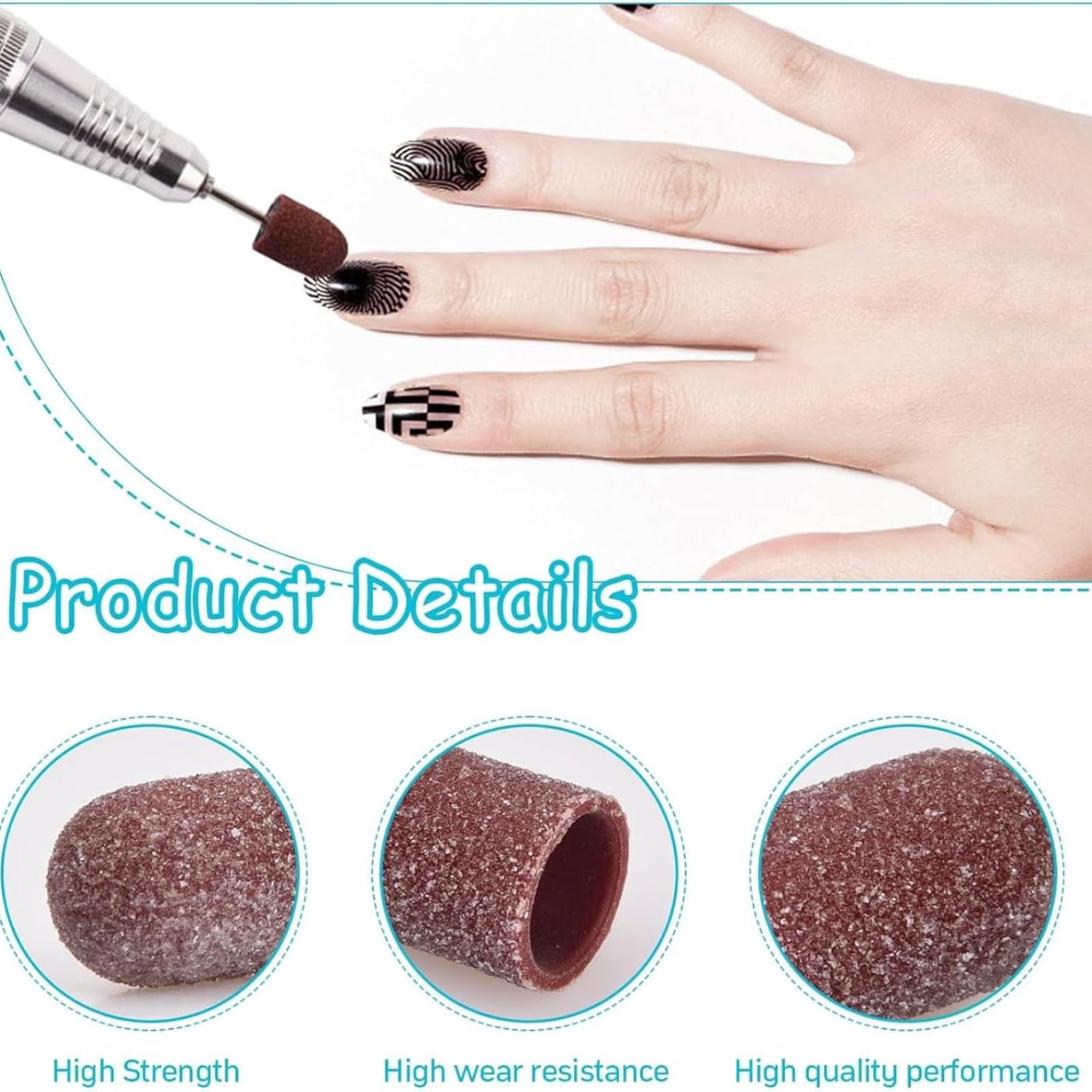 Nail Sanding Caps, Nail Art Sanding Caps Set - Image 2