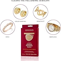 Vista 6 de CONNOISSEURS Premium Edition Ultrasoft 14x14 Extra Large Gold or Silver Jewelry Polishing Cloth, Clean and Polish Jewelry While Removing Tarnish for