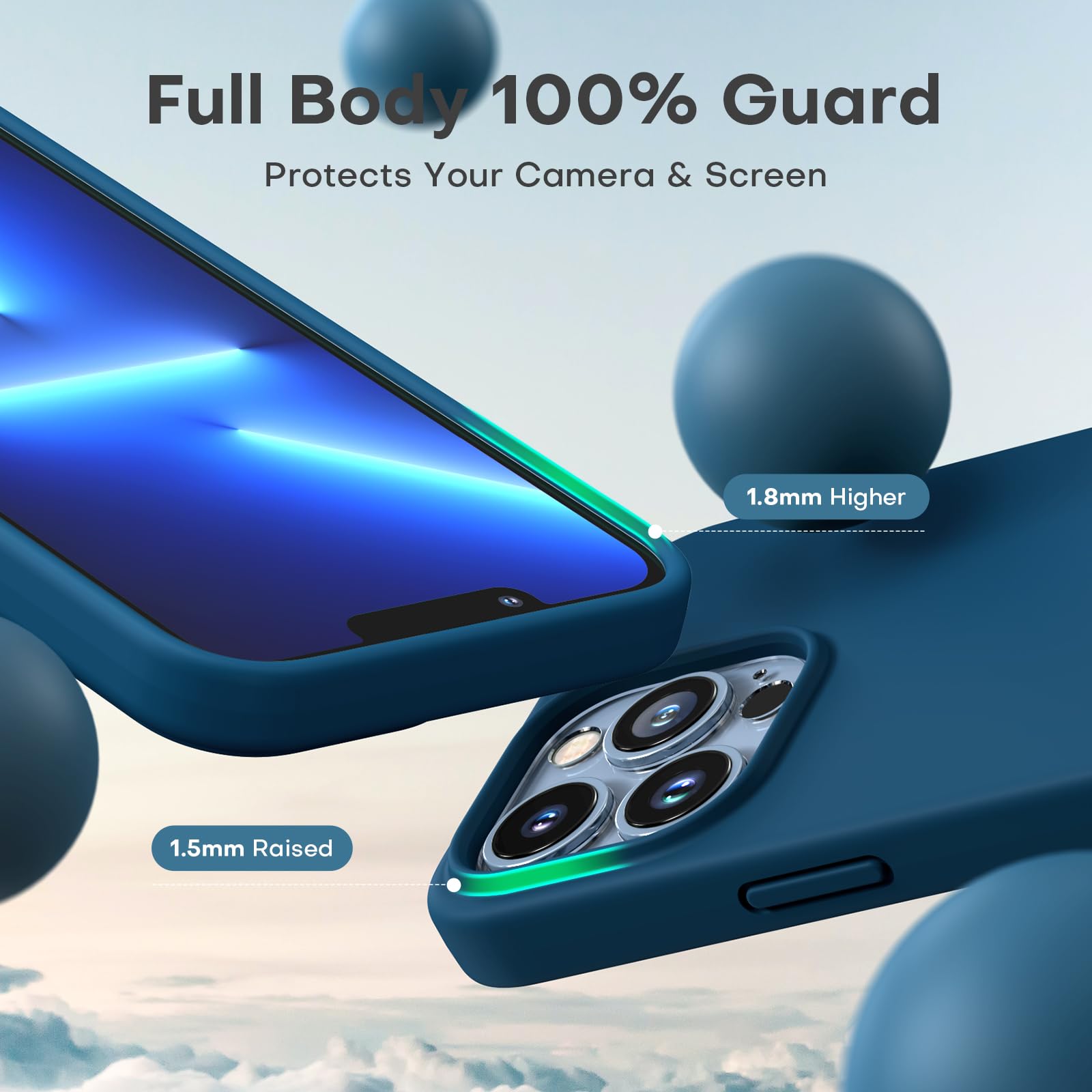TOCOL Cover per iPhone 13 6,1 Pollic, Silicone Resistente, Fodera in Microfibra, Custodia per iPhone 13 Protezione Antiurto Silicone, Marrone Chiaro