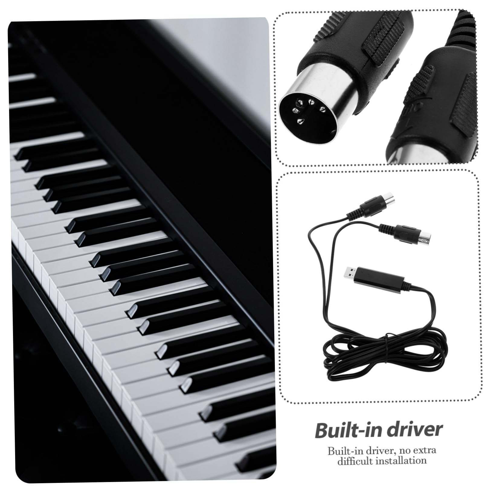ibasenice 2 Pezzi Cavo Adattatore Per Tastiera Di Pianoforte Host Cavo Usb Da 2 M Per Convertitore Di Pianoforte Cavo Adattatore Per Pianoforte