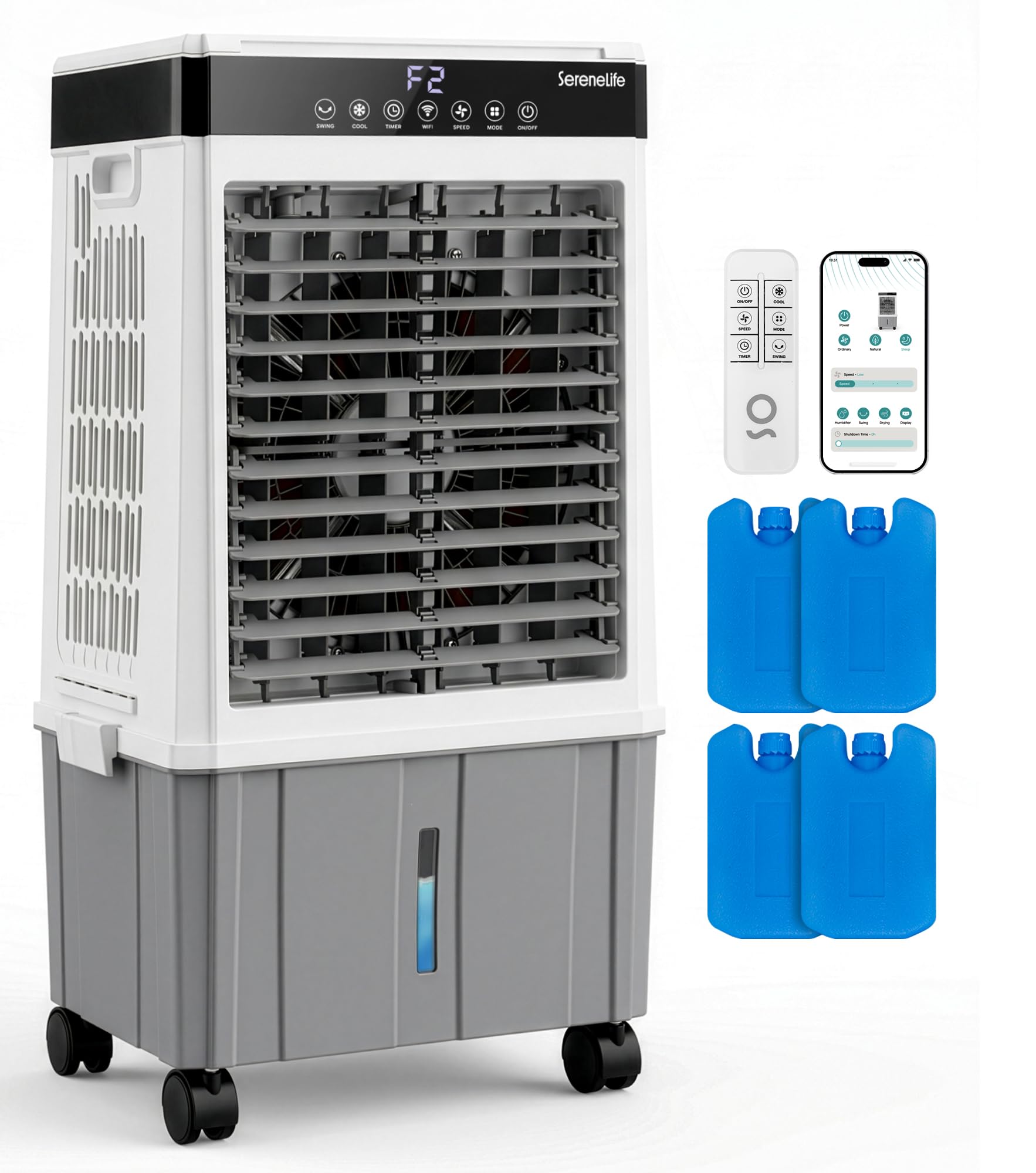 SereneLife Portable Air Cooler with 2200 CFM Power