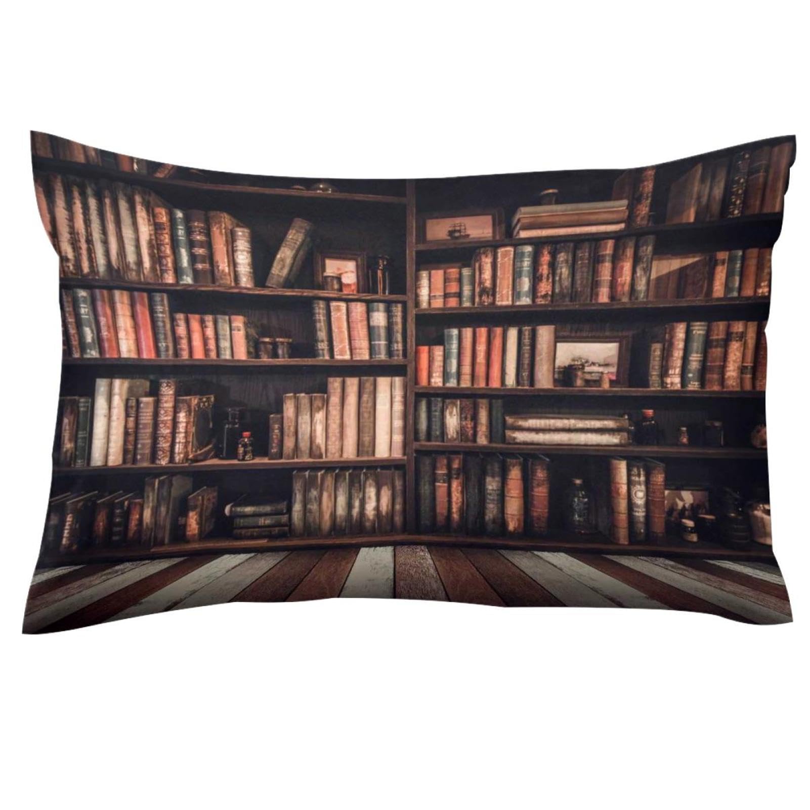 JEJEA Kissenbezüge Bücherregal Design - 2er Set Leinenoptik