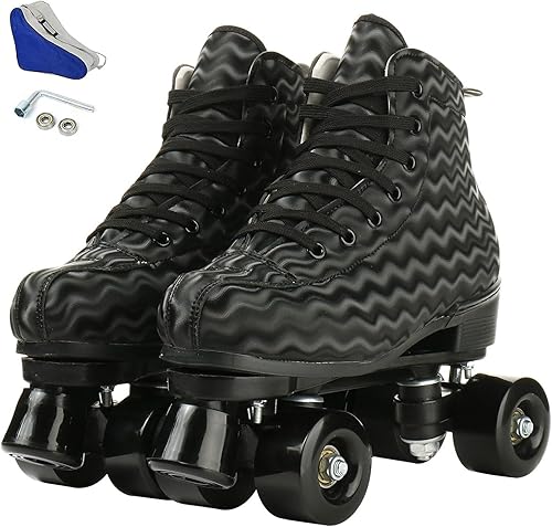 Patines unisex de doble fila, cuatro ruedas, patines altos, patrón de rayos, para principiantes, mujeres, hombres, niños y niñas
