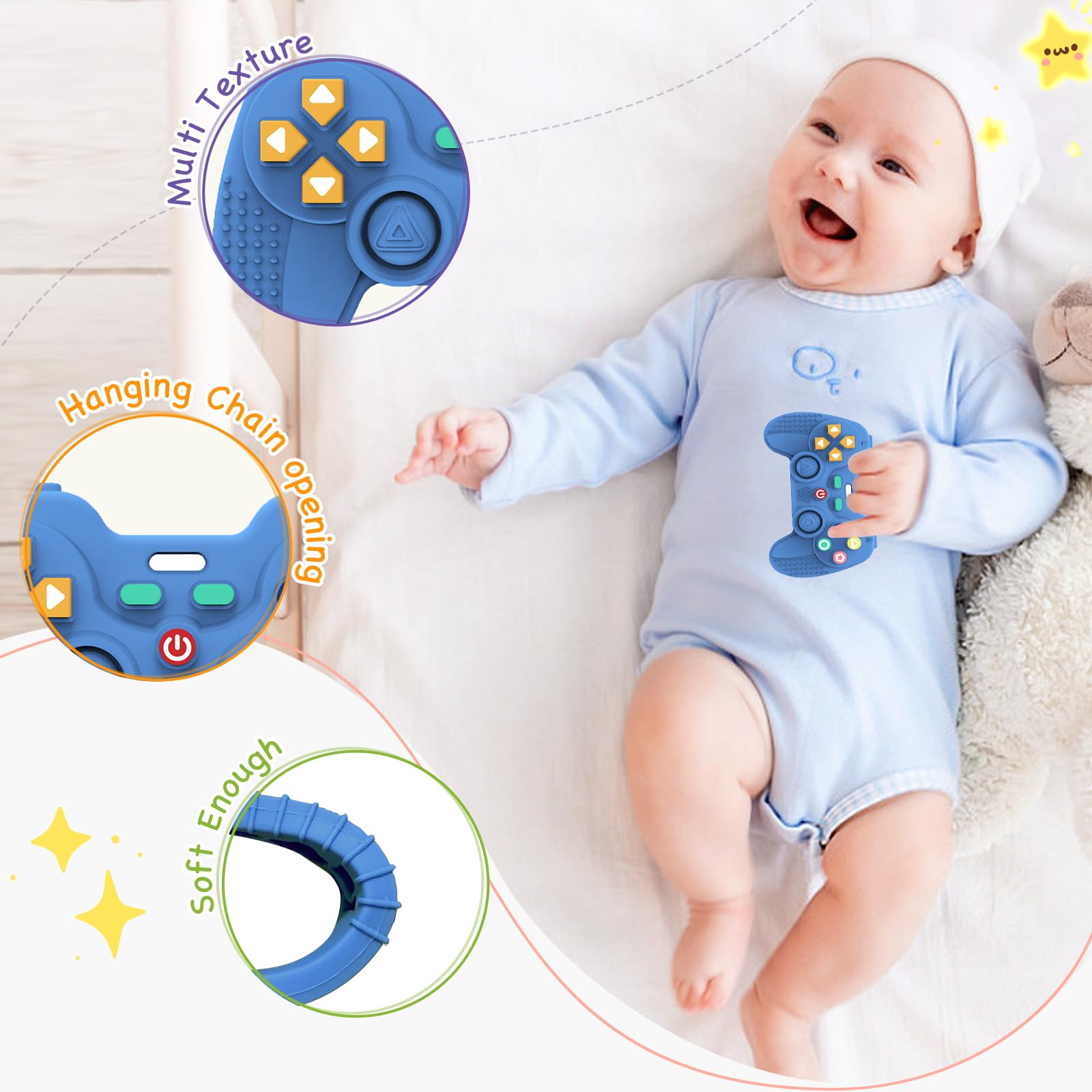 Silicone Teething Toys for Babies 0-6 Months, Teethers for Babies 6-12 Months - Image 2