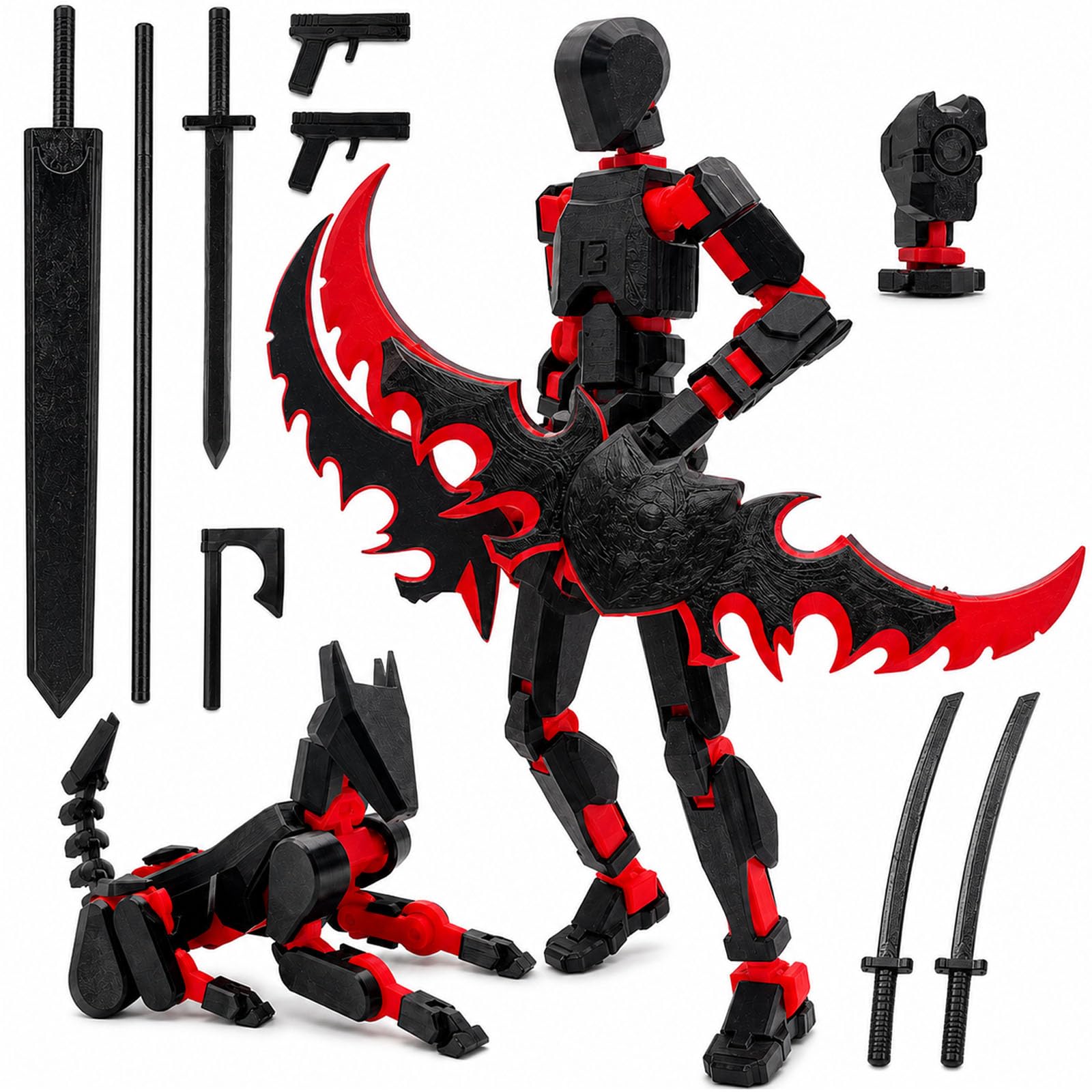 Joyyhaus T13 Action Figure, Assembly Completed Dummy 13 3D Printed Kit|2Pcs