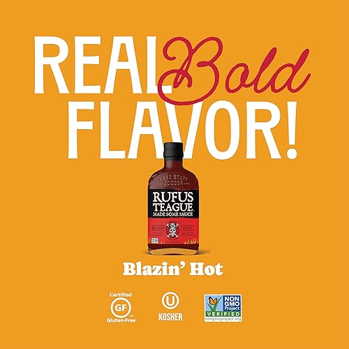 Miniatura 4 de Rufus Teague Blazin' - Salsa picante para barbacoa, paquete de 2, salsas de barbacoa premium con ingredientes naturales, sabor audaz galardonado,