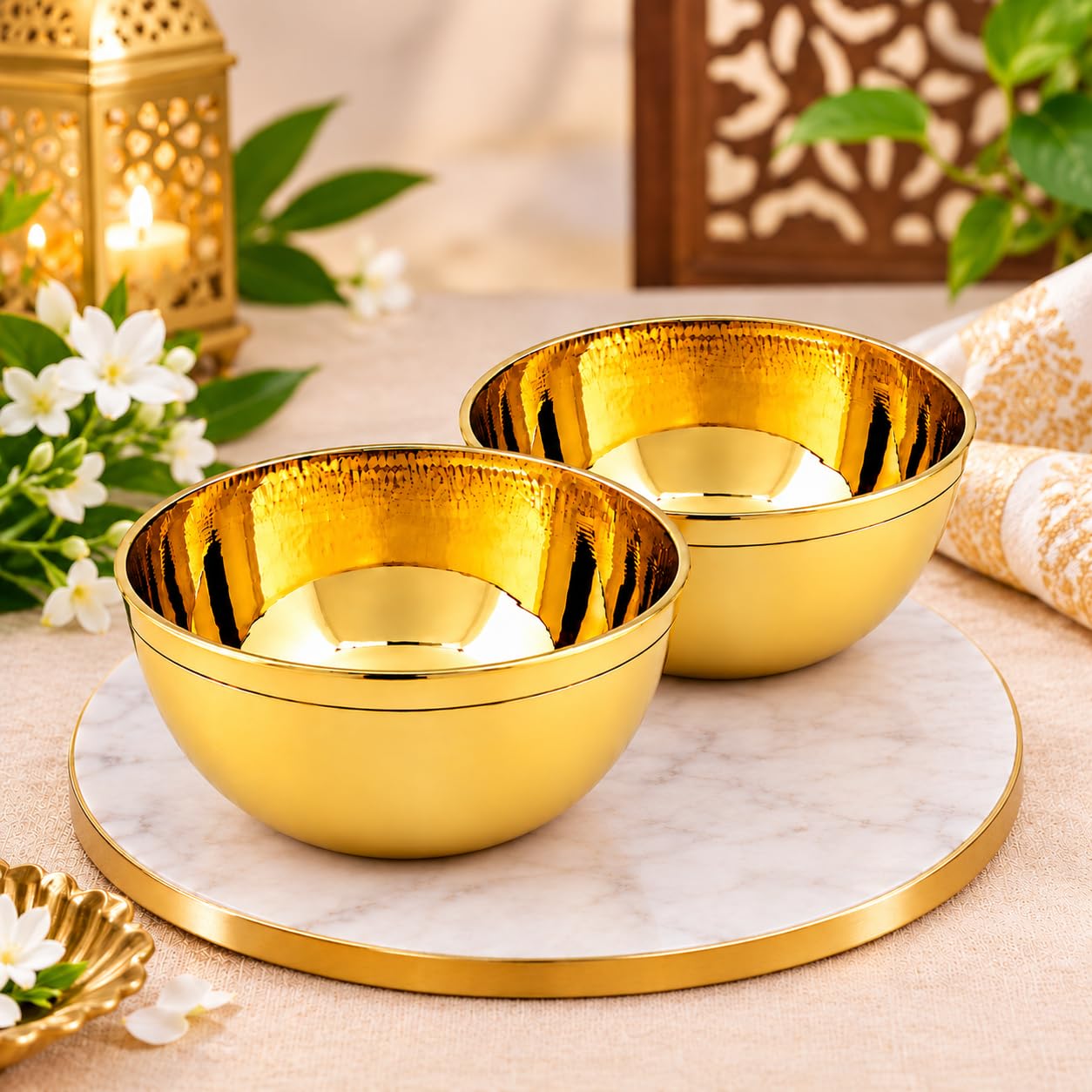 Brass Bowls - Handmade Decorative Spice Bowls -5 Brass Bowls - Handmade Decorative Spice Bowls -5