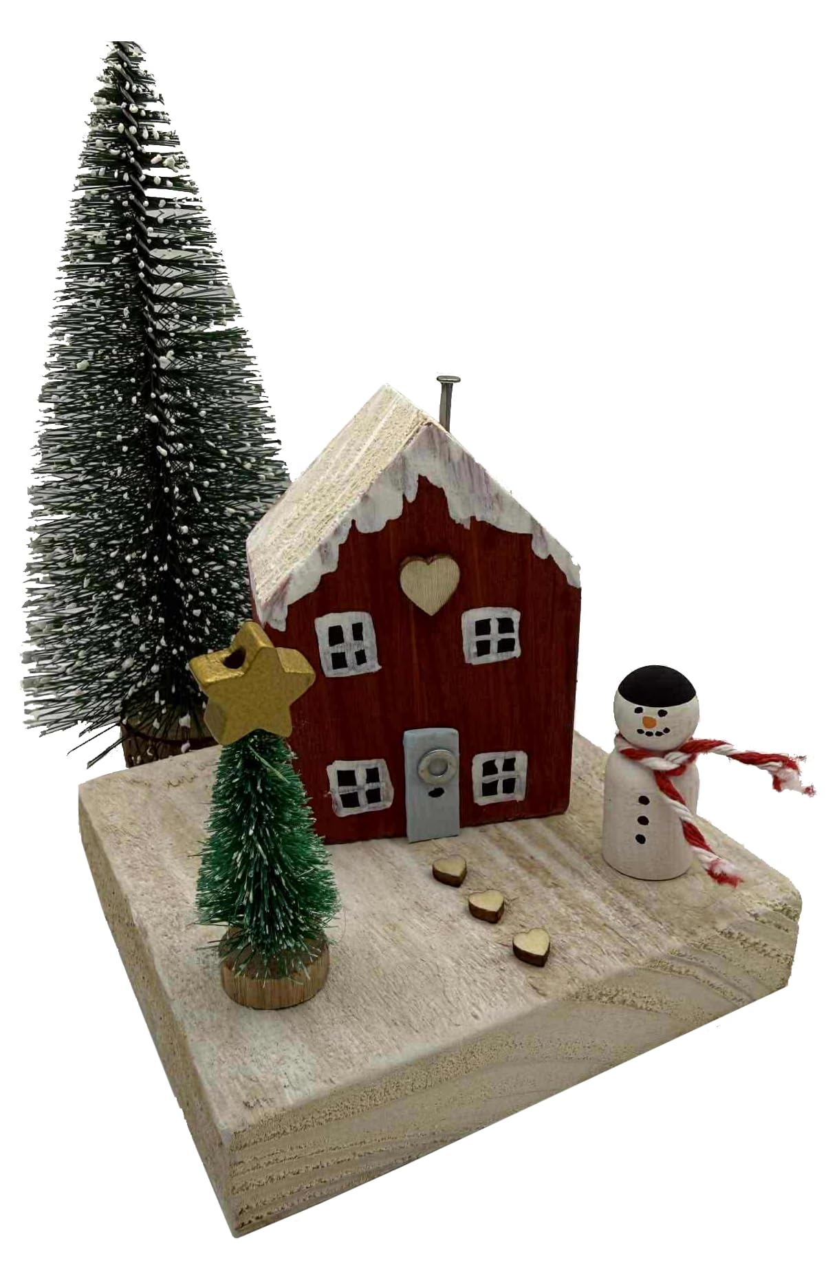 LCC Designs DIY Wooden Christmas House Kit, Build & Paint Your Own, Christmas Craft Kit for Adults and Kids, Rustic Christmas Decoration