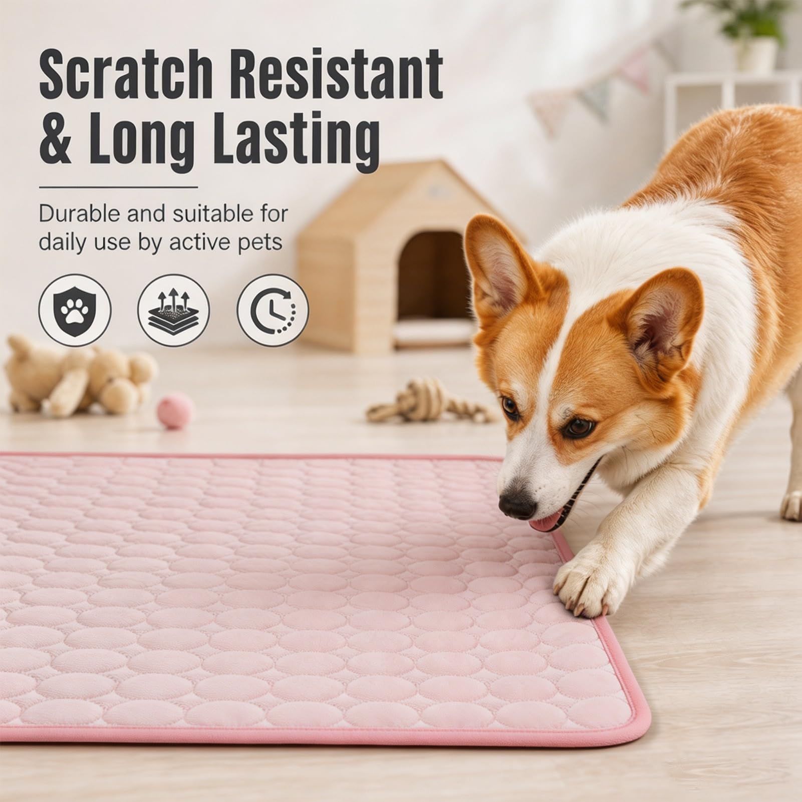 Tapis Rafraîchissant D'été pour Animaux De Compagnie, Lavable,Tapis Couchage Animaux, Utilisable sur Les Paniers Sols Intérieurs Et Extérieurs, Sièges Voiture, Etc(Pink,59x39.4)