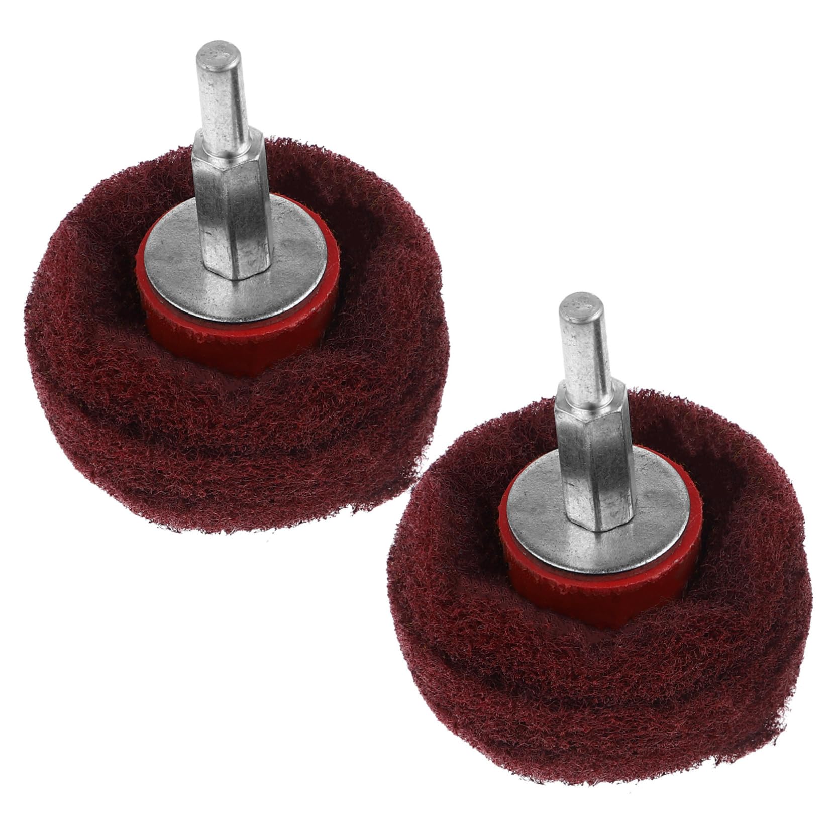 KICHOUSE 2Pcs Drill Buffing Wheel Non Woven Cleaning Pads for Angle Grinder and Power Scrubber Surface Polishing Attachment for Removal and Smoother Finishes