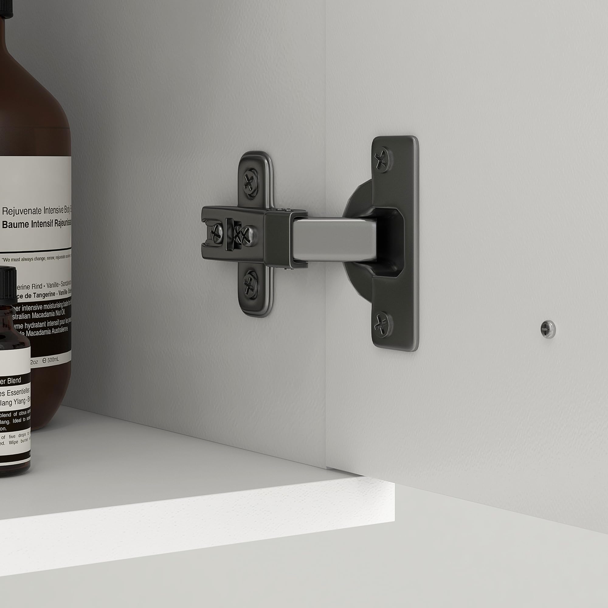 kleankin Mobile Bagno Sospeso con Lavabo, Mobile a 2 Ante con Lavandino e Cerniere Ammortizzate, 61x40x50cm, Bianco Lucido