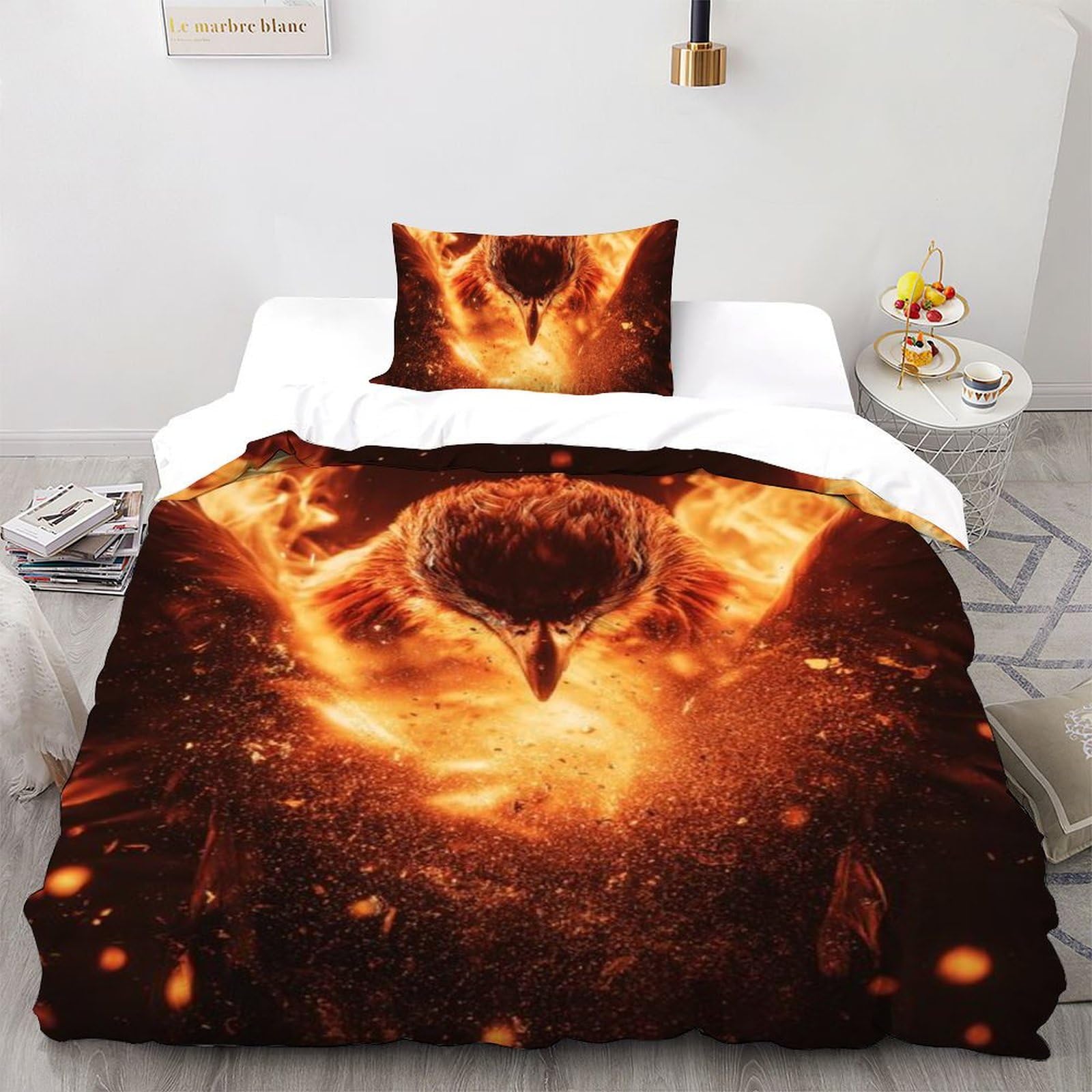 Housse de couette flying animauxs microfibre fermeture éclair lit garçon 135x200