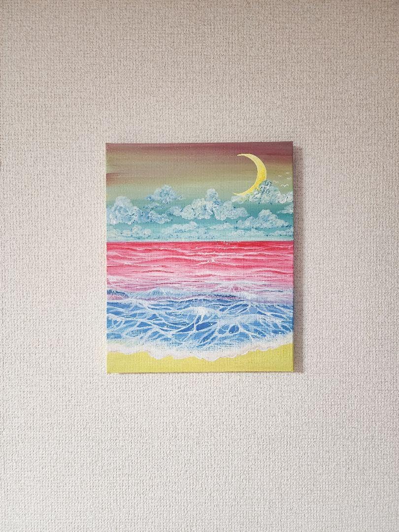 海　絵　風景画　アート　インテリア　アクリル絵の具　絵画 海 絵 風景画 アート インテリア アクリル絵の具 絵画 - メルカリ