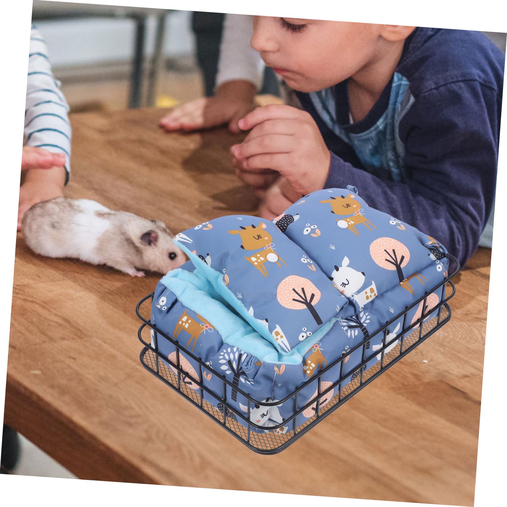 Meerschweinchen Hängematte aus Metall und Baumwolle Blau