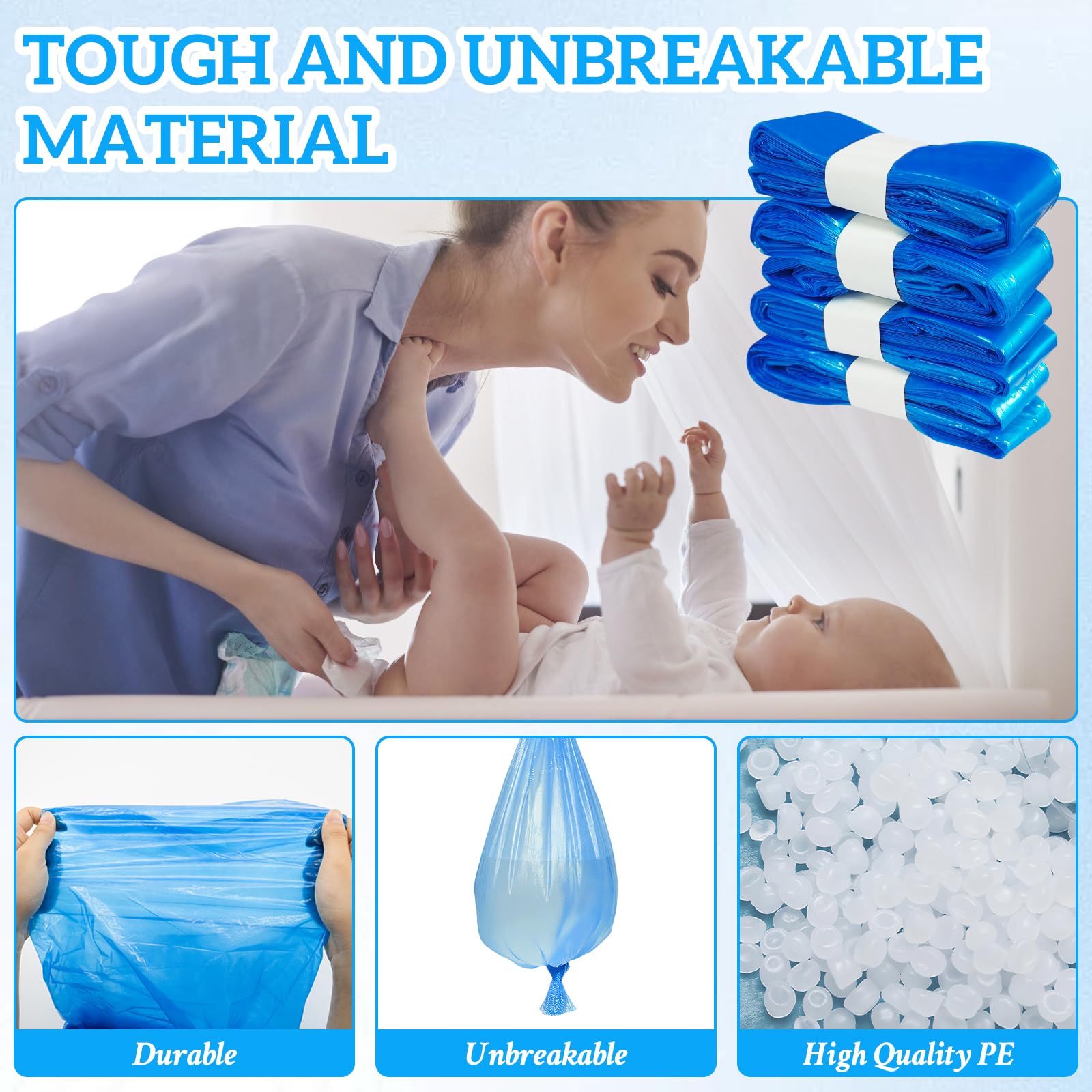 Yuaerbuo 15 PCS Nappy Bin Refills Bags,Lemon Scented Nappy Sacks for Odorproof Blue Twist and Click Nappy Bin Refills Compatible with Tommee Tippee - Image 4