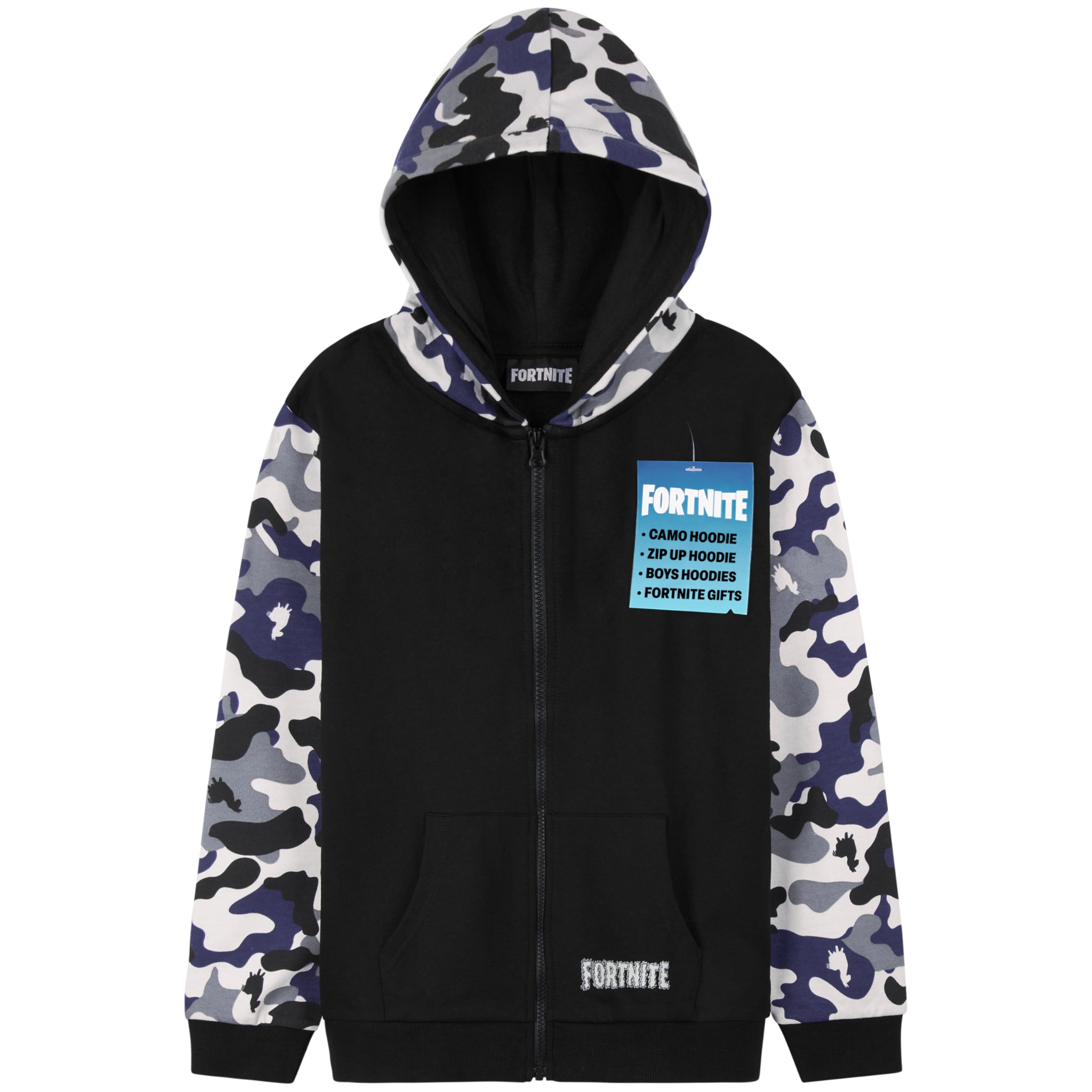 Fortnite Hoodie For Boys, Kids Gaming Jumper, Official Gifts For Boys 11-12 Years Black/Camo