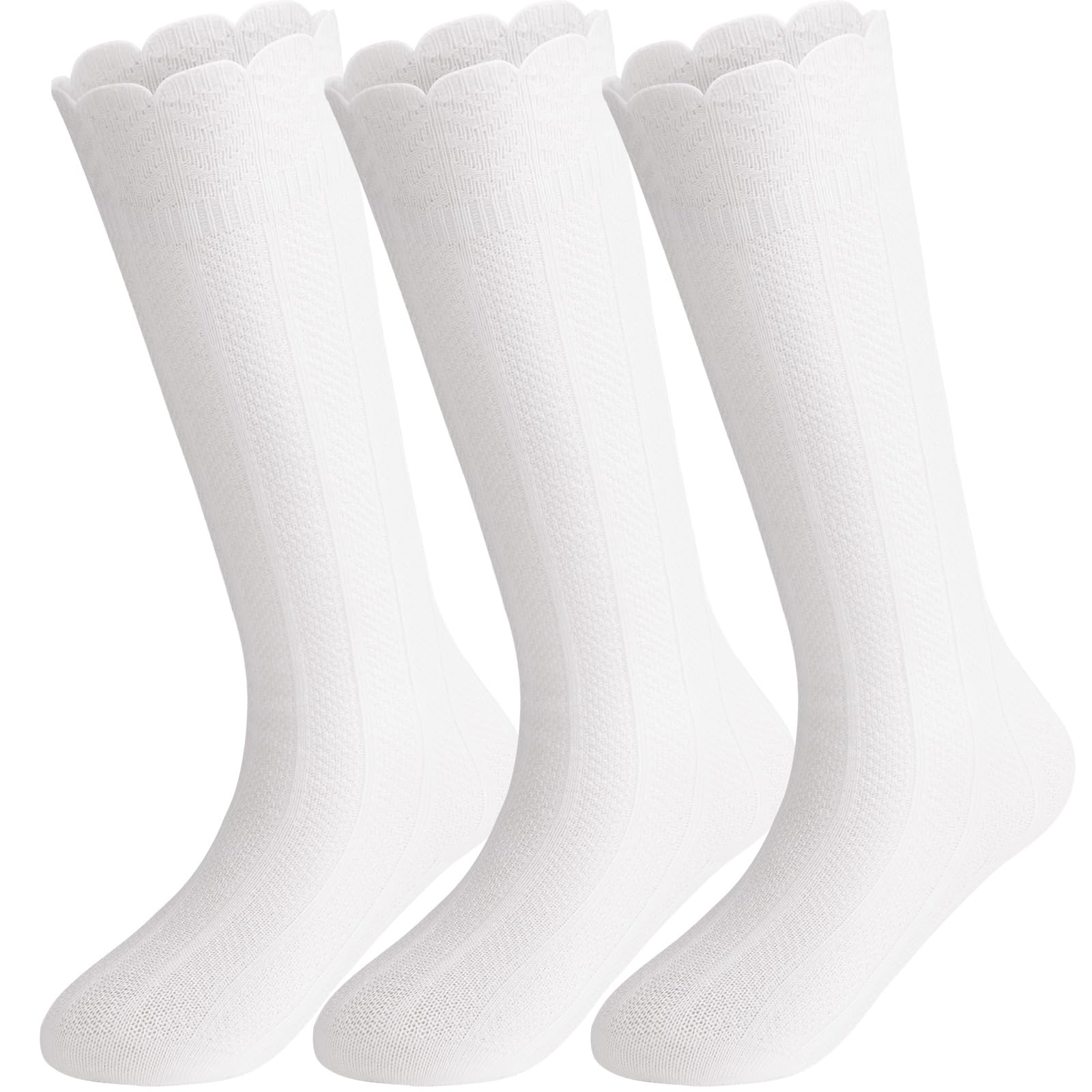 DRESHOW Baby Girl Knee High Socks Toddler Dress Socks Baby Stocking Cotton Infant Socks