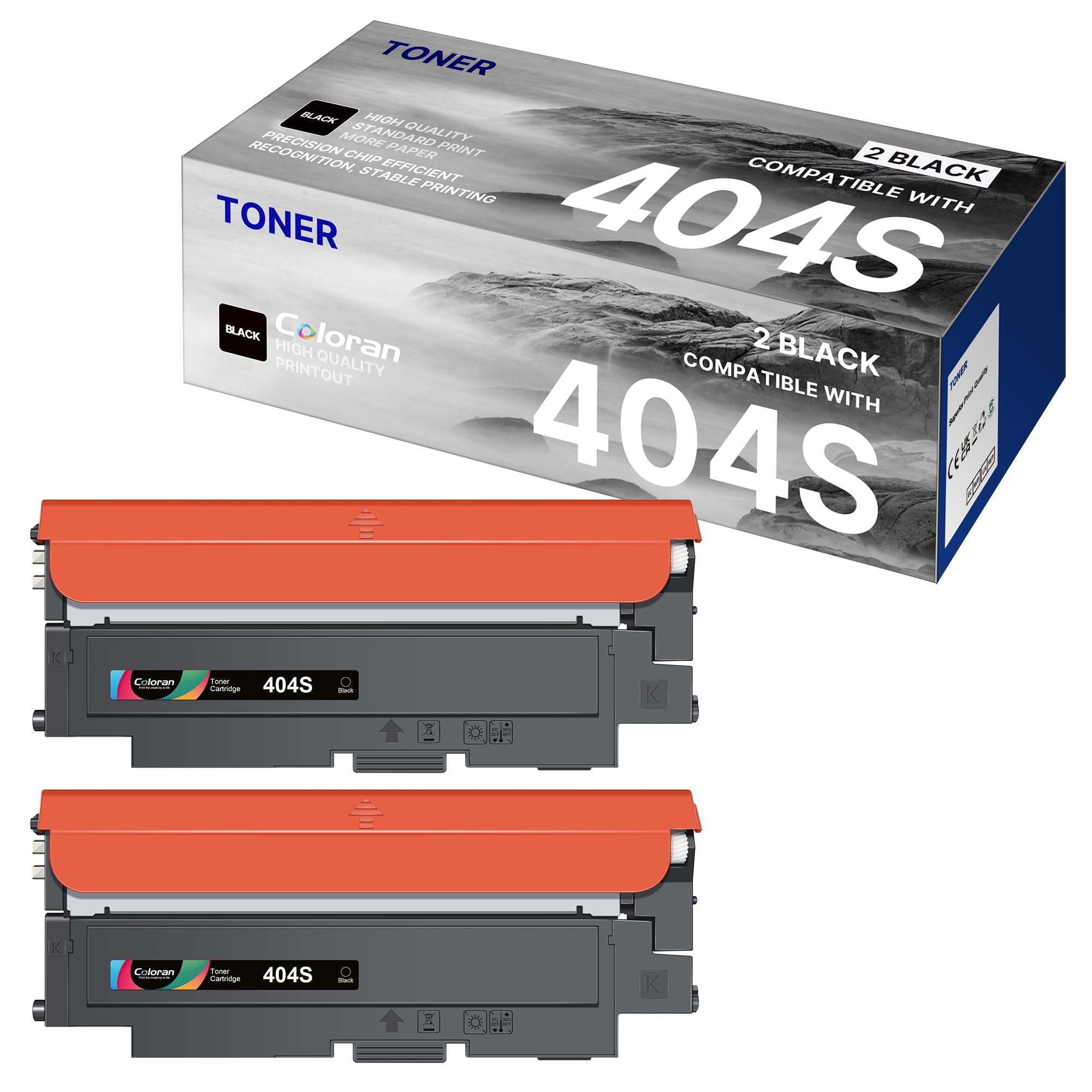 Coloran CLT-K404S CLT-P404C Toner Compatible pour Samsung CLT-K404S CLT-404S P404C pour Samsung C480W Toner pour Xpress C483W C430W C48X C480FW C480FN C480 C43X C430 C432W C432 C433 C433W (2 Noirs)