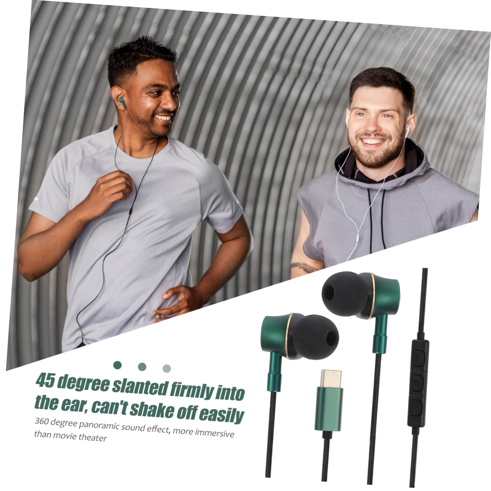 DOITOOL 5pezzi Cuffie In-ear Usb c Antirumore Controllo Auricolari Stereo in Isolamento Per Smartphone