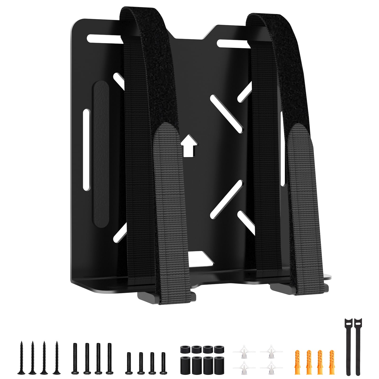 Universal VESA/Wall Mount with Adjustable Strap for Micro PCs and Network Gear